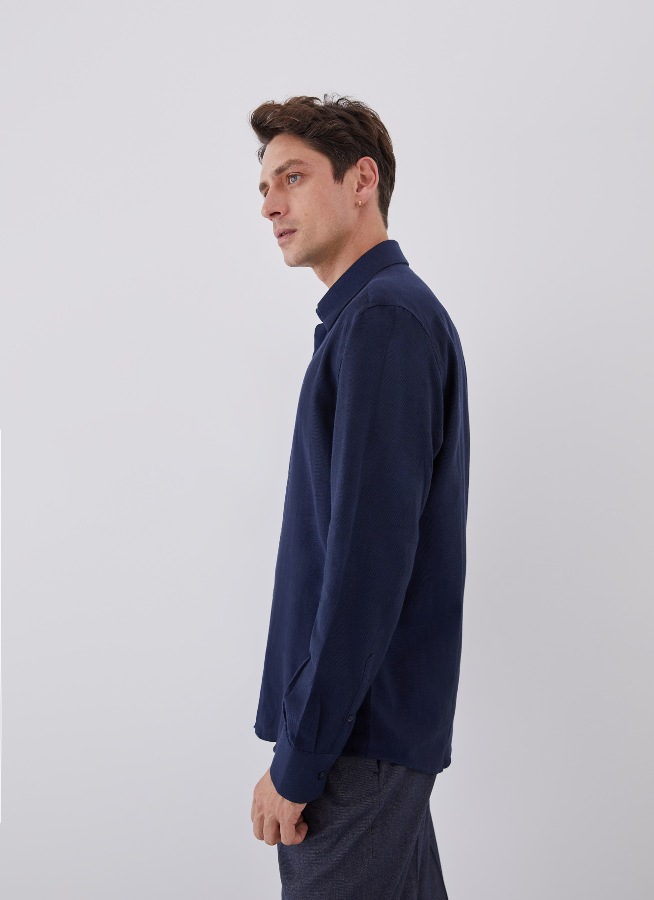 Micro textured cotton shirt image number 3