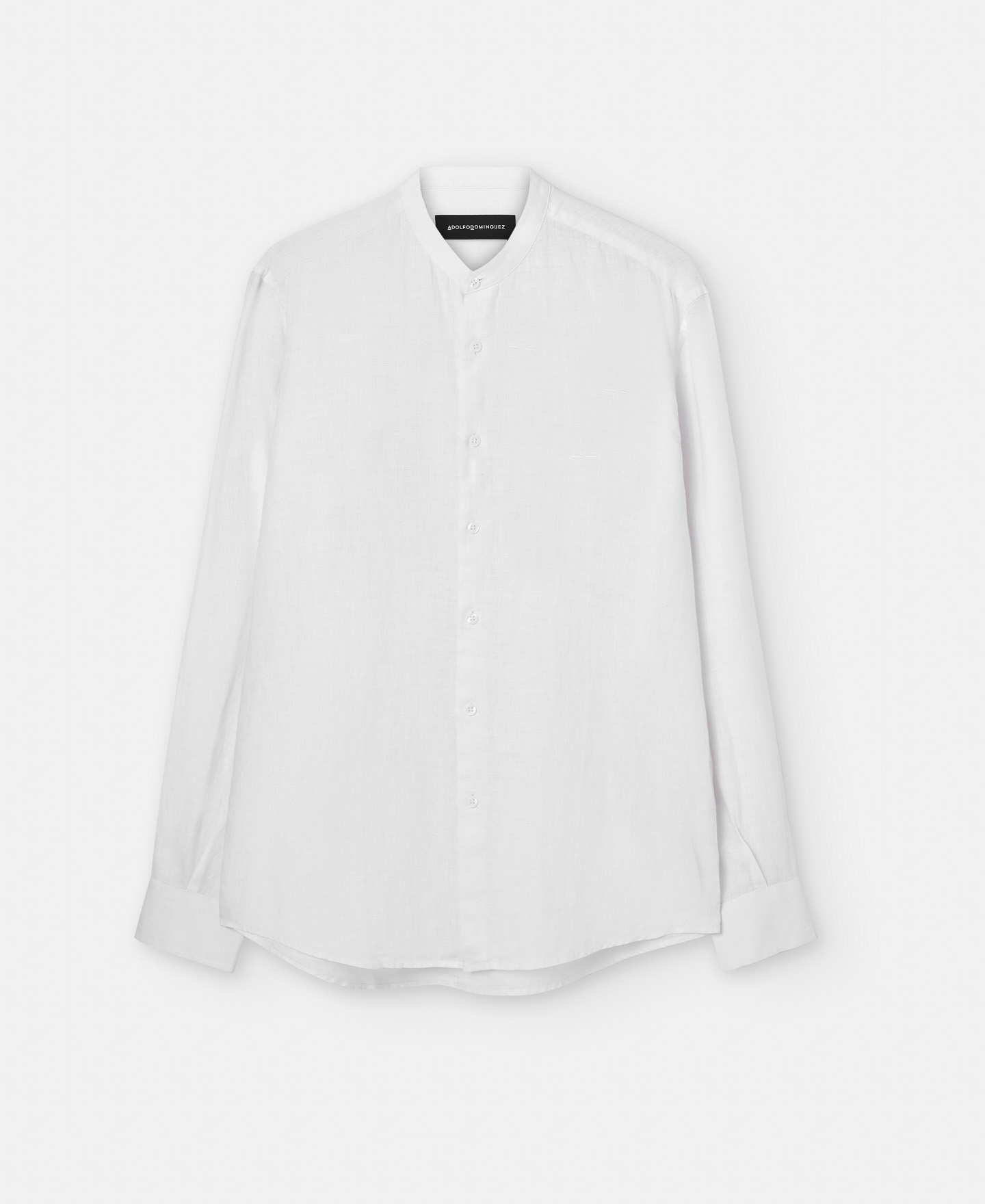 Mao collar linen shirt image number 4