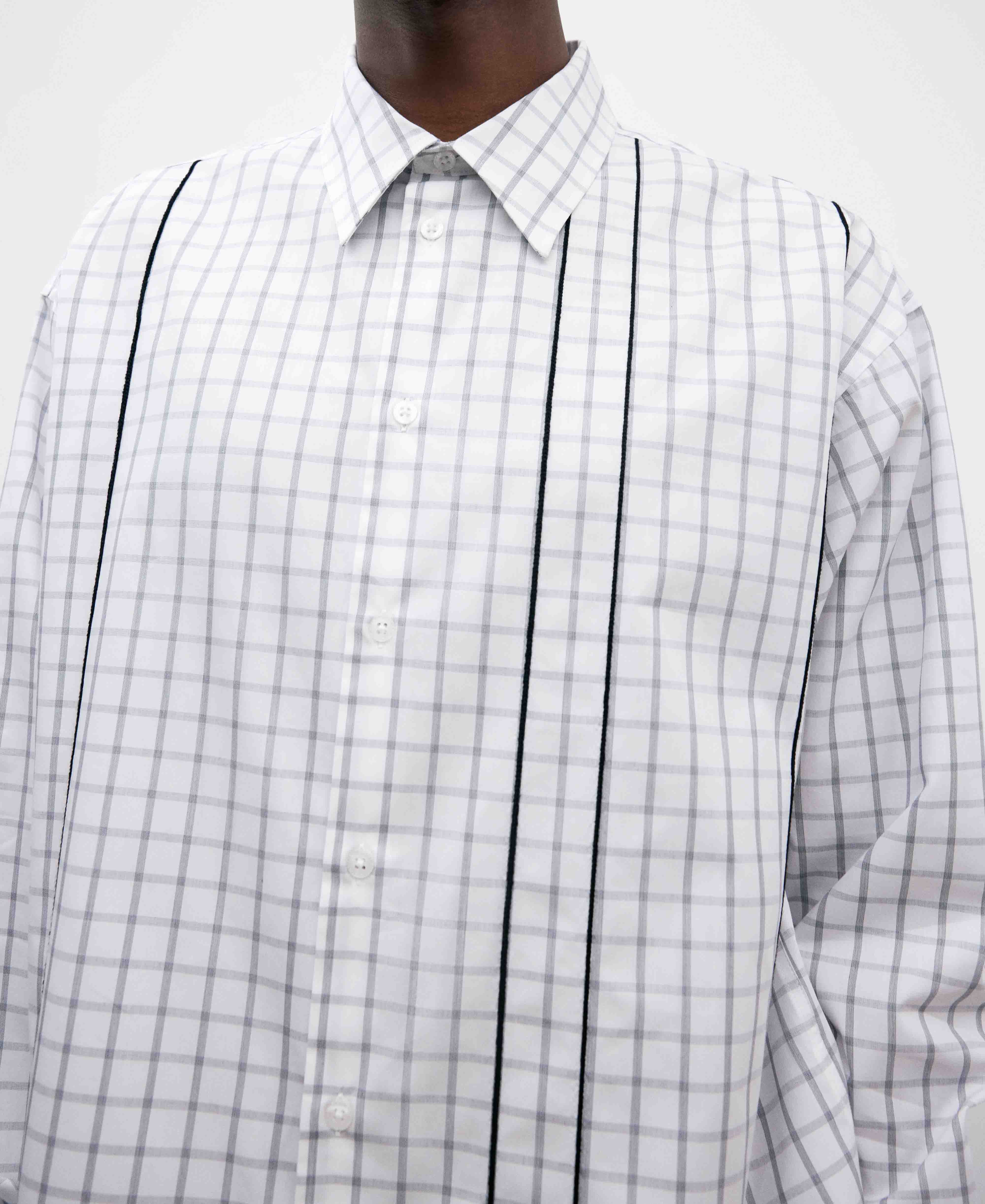 Camisa algodón oversize pespuntes hombre image number 3