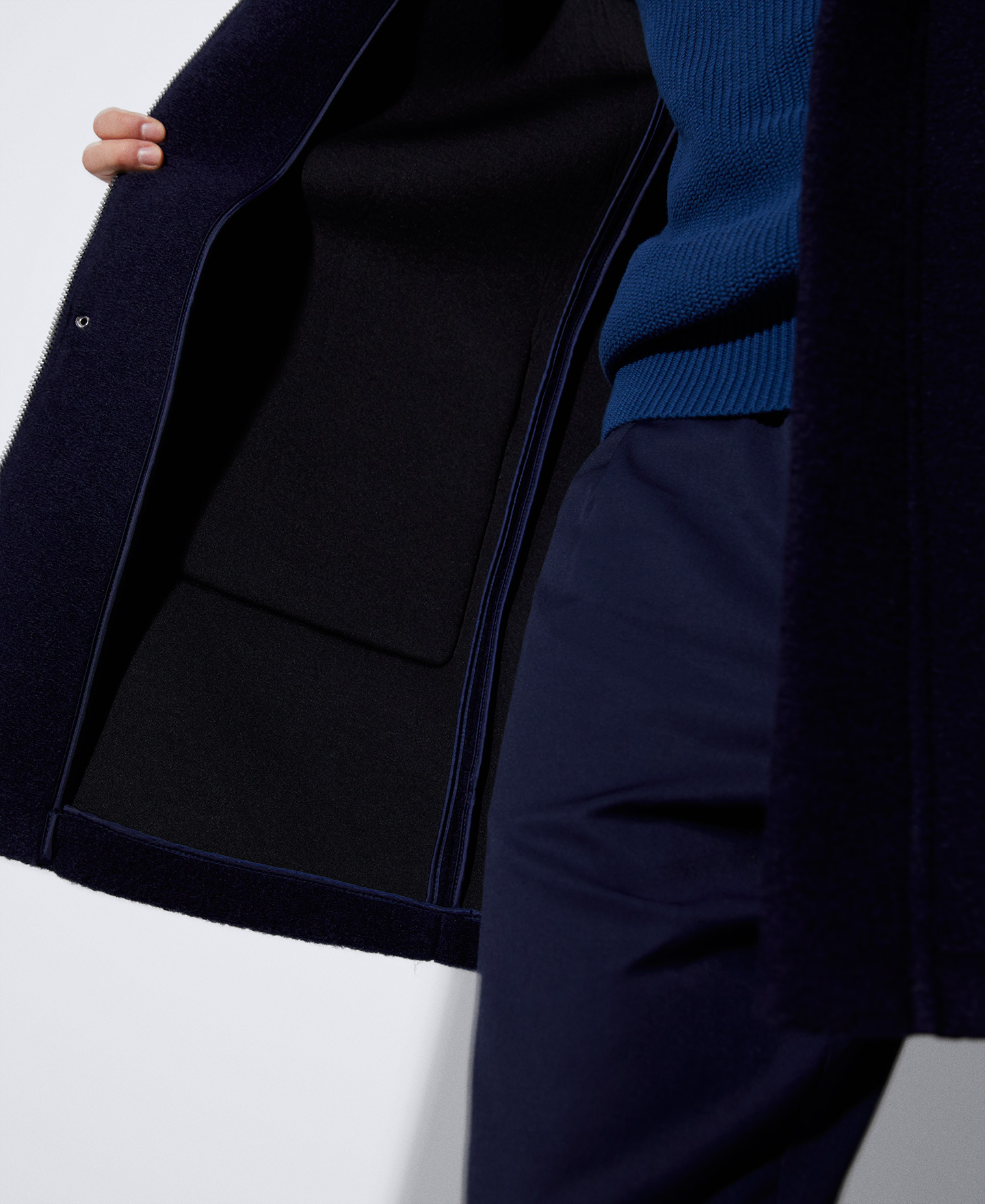 Nautical jacket in nylon and merino wool image number 3