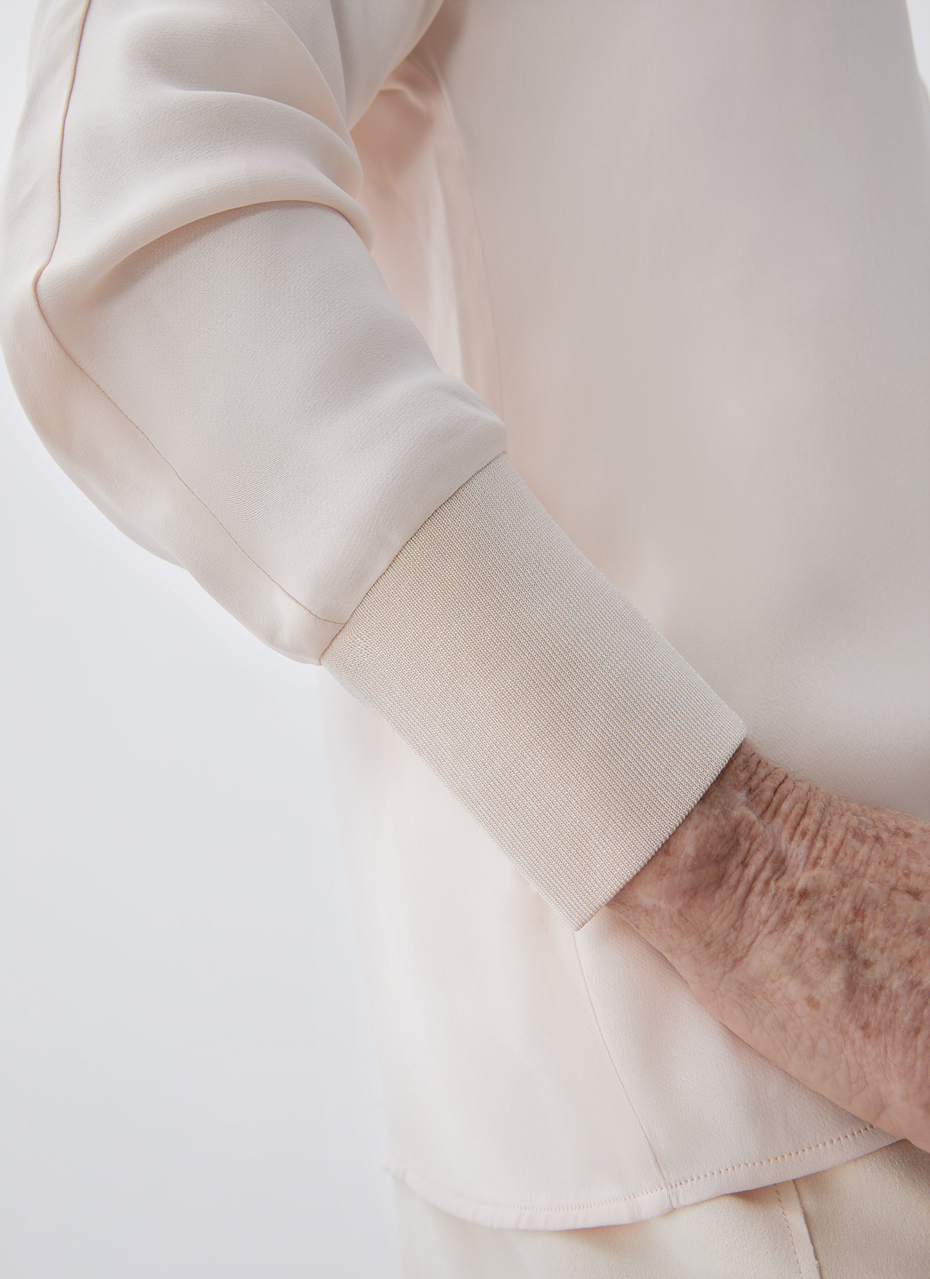 Viscose blouse with raised collar image number 2