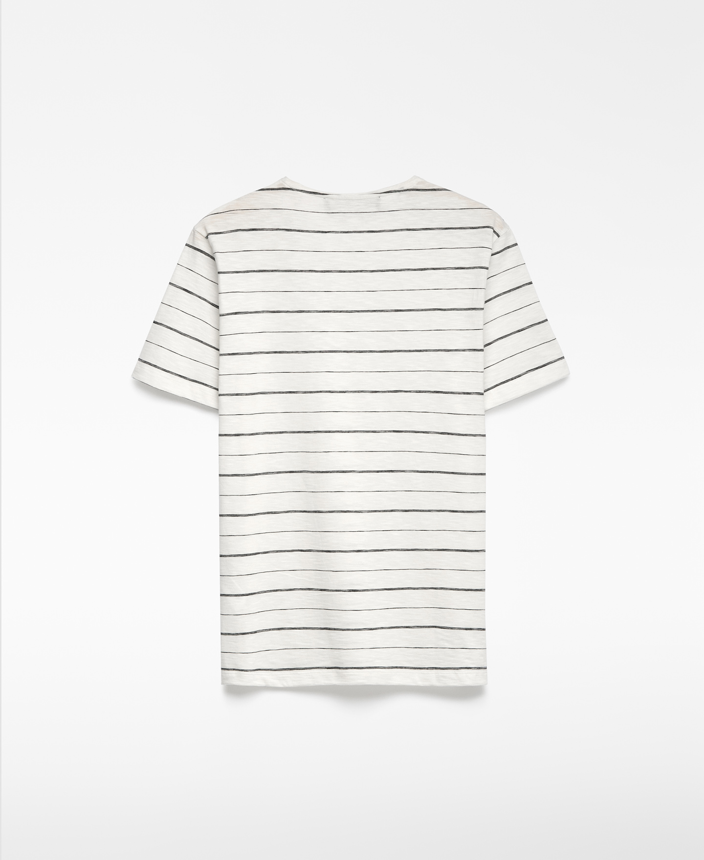 T-shirt blanc à rayures en coton homme image number 5