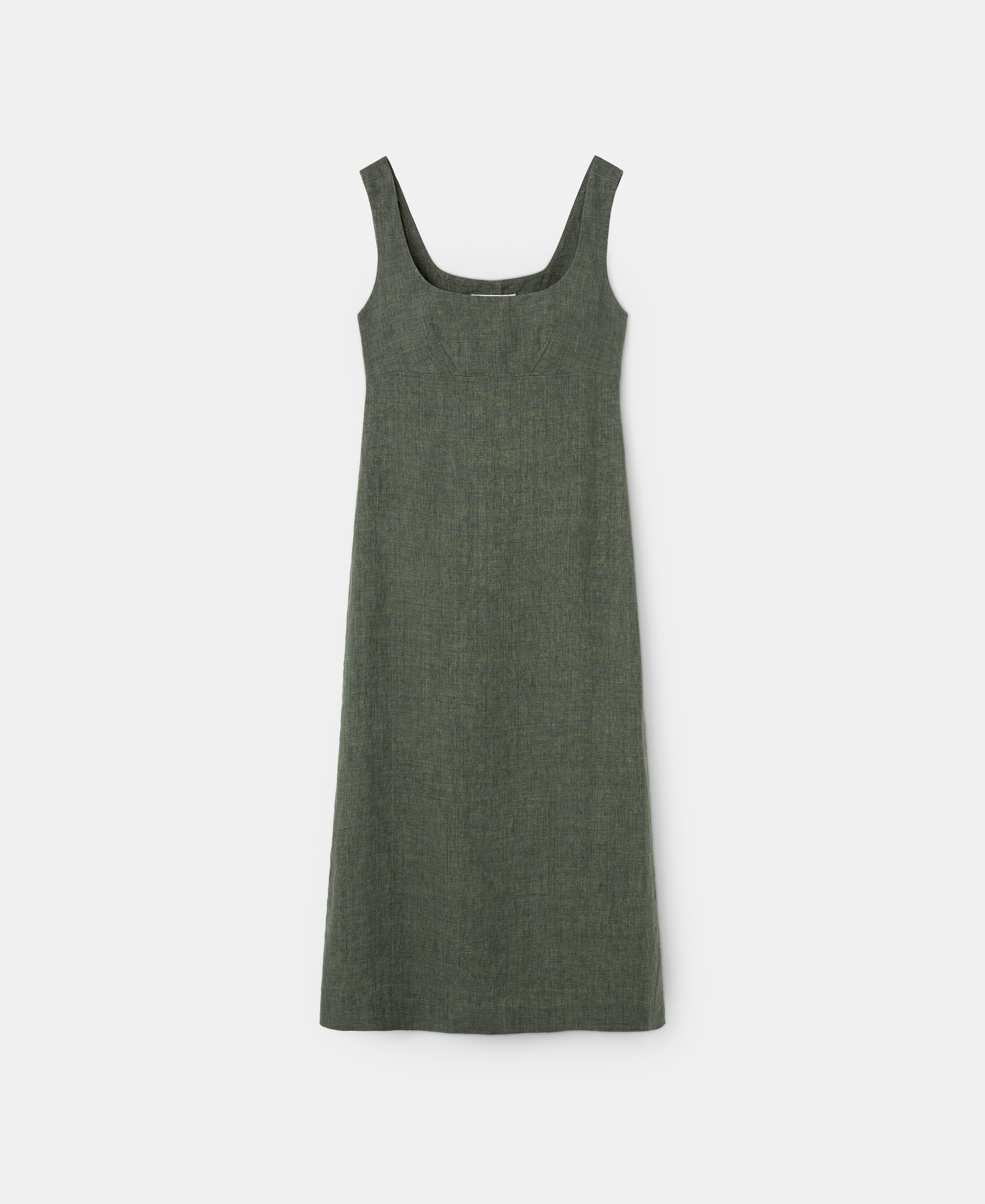 Square neckline linen dress image number 2