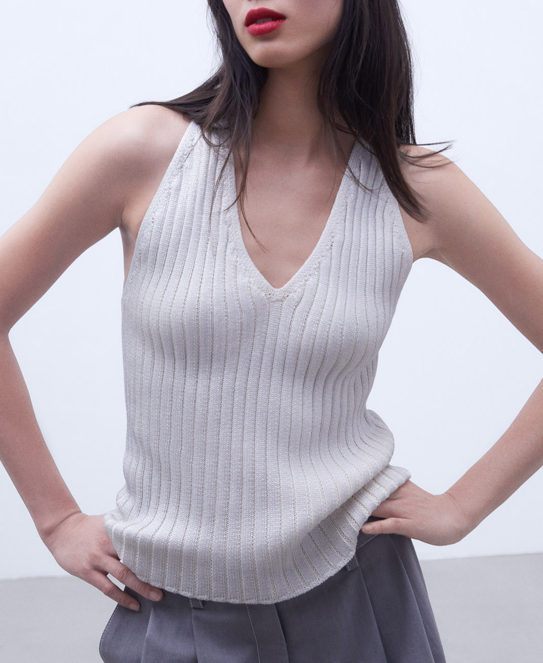 Knitted halterneck top image number 0