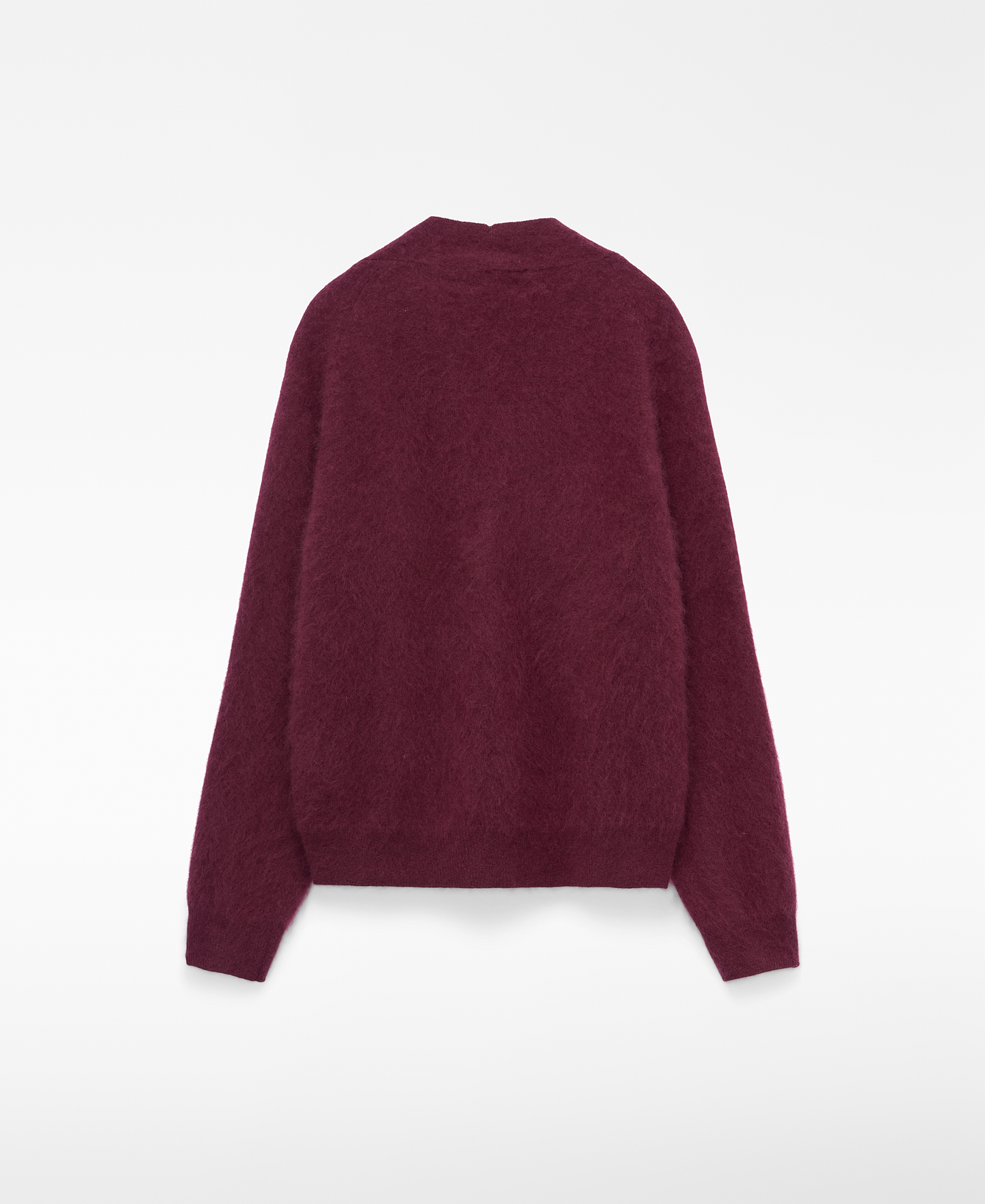 Brushed knit merino wool V-neck cardigan image number 5