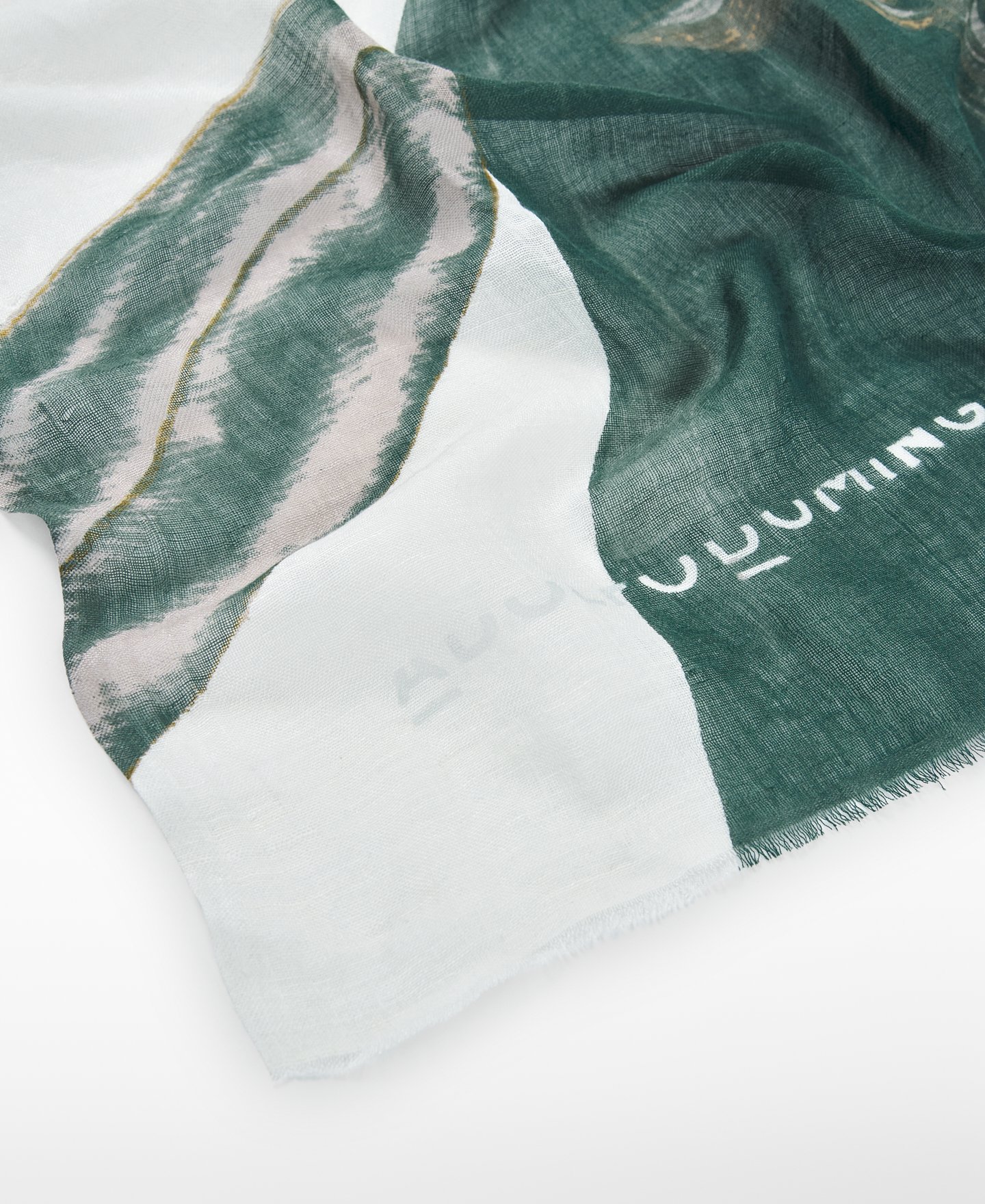 Linen and modal printed shawl woman image number 2