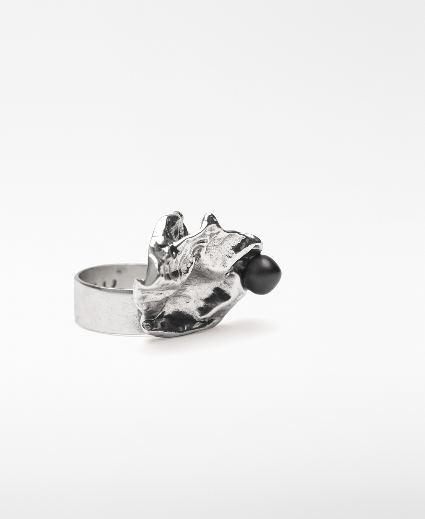 Maxi-bague métallique à perle femme image number 2