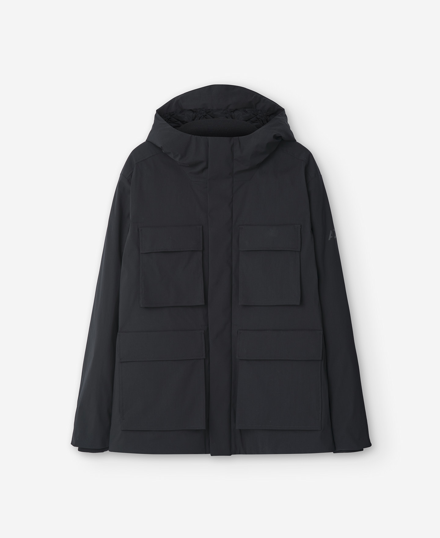 Black padded hooded jacket image number 6