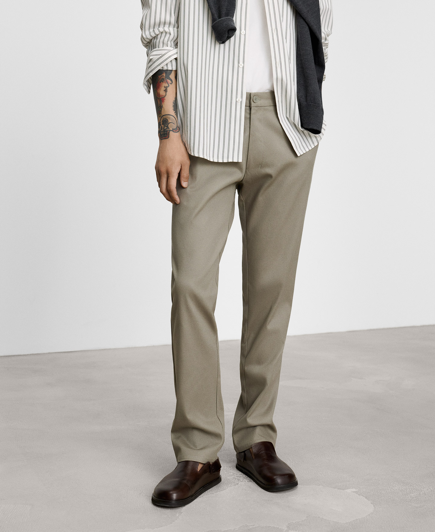 Regular fit microtexture chino trousers image number 0