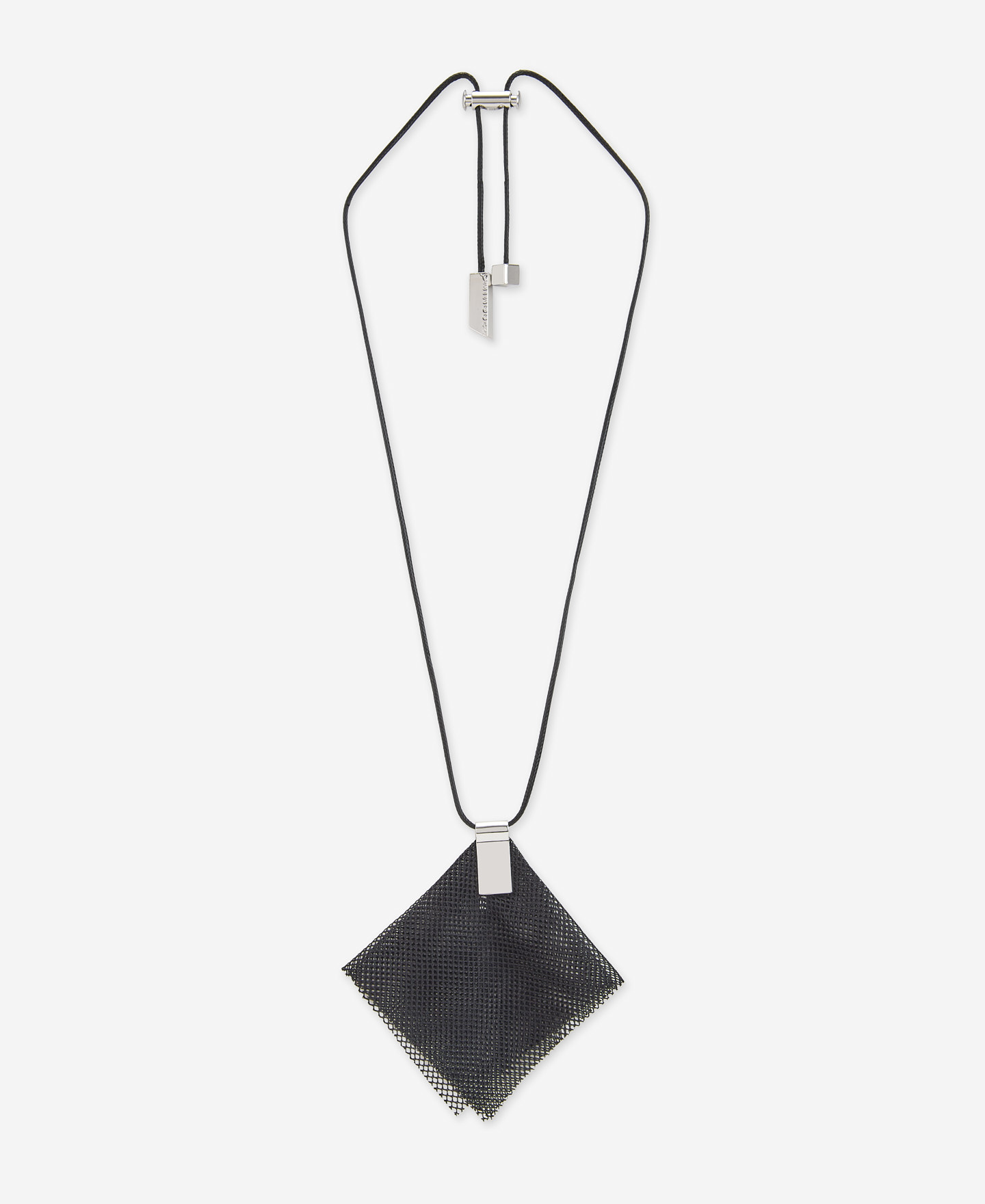 Black metal net necklace image number 0