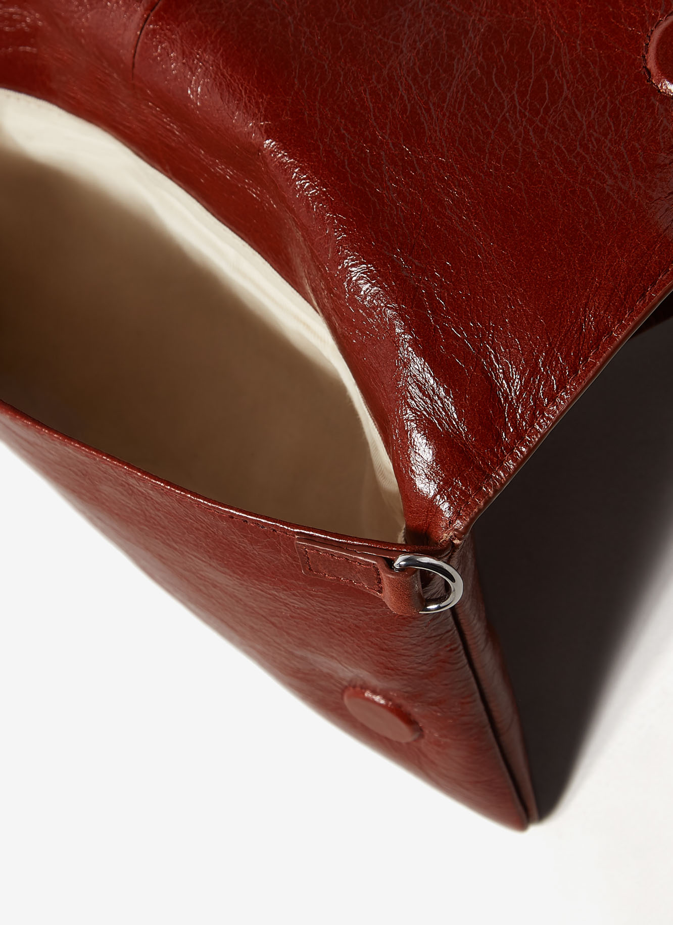 Crackled glossy leather crossbody bag image number 3