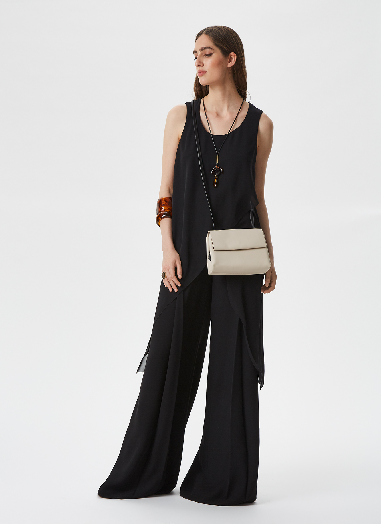 Palazzo trousers with front pleat image number 3