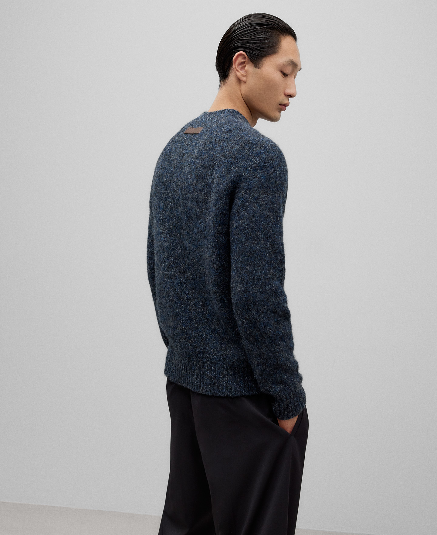 Melange knit sweater man image number 2