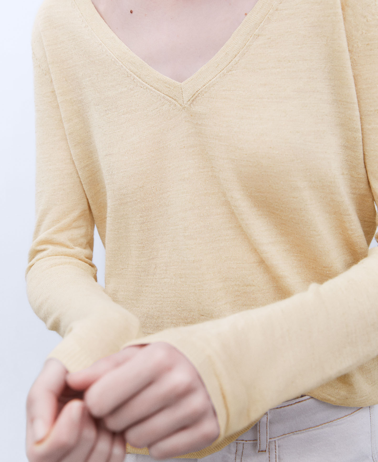Linen fabric sweater image number 3