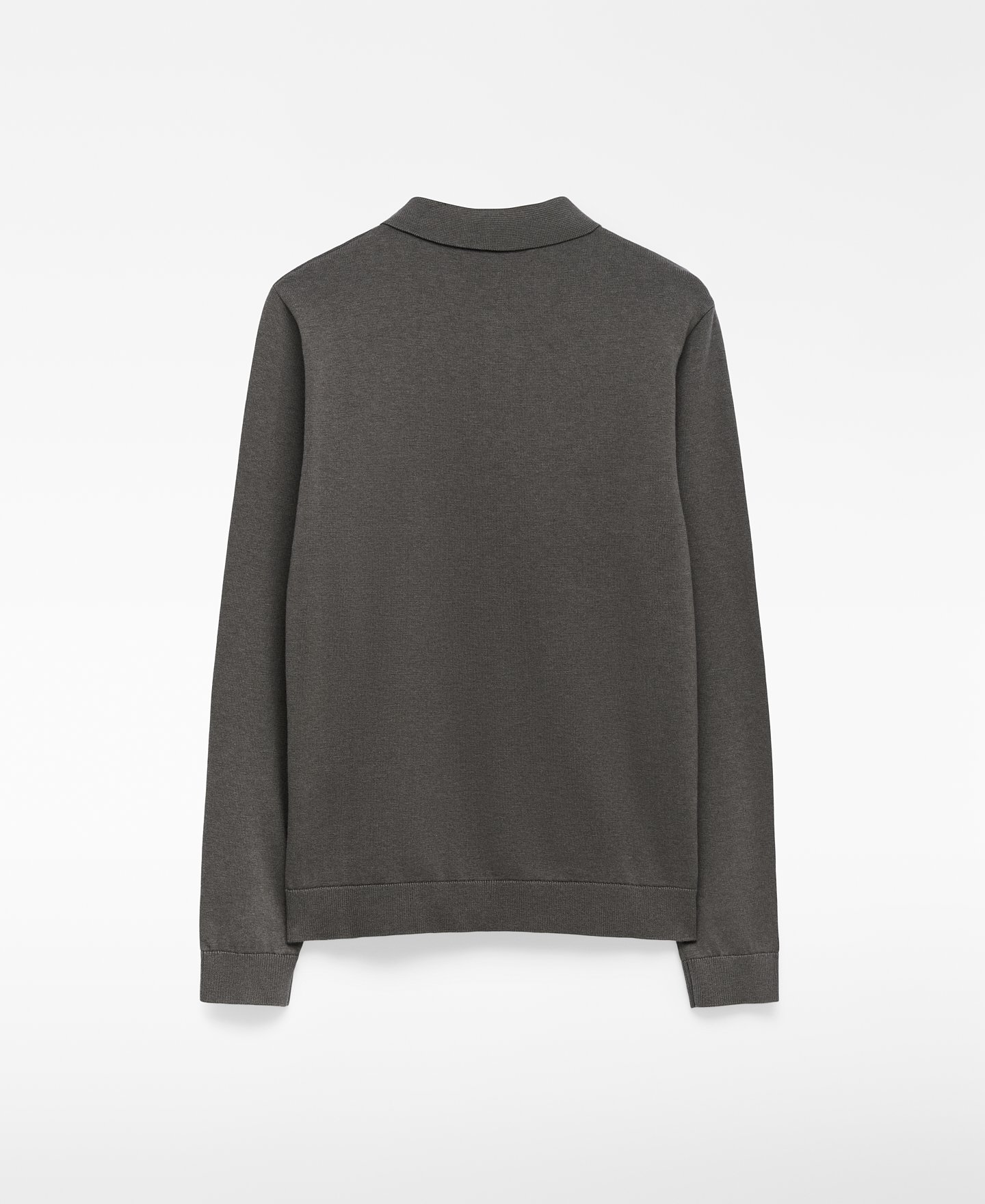 Long sleeve heather polo shirt man image number 1