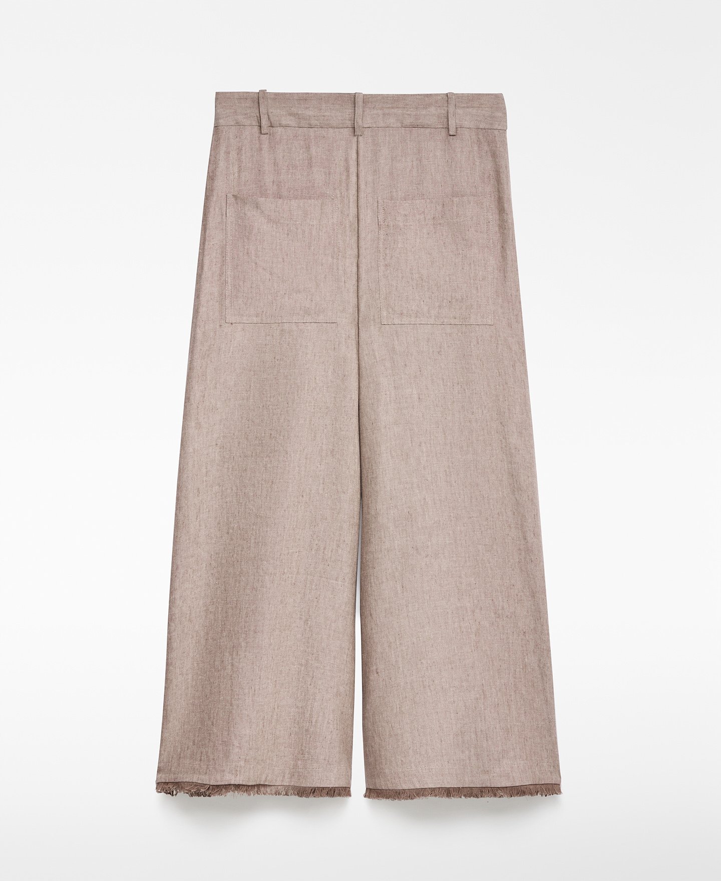 Linen blend cropped trousers woman image number 5