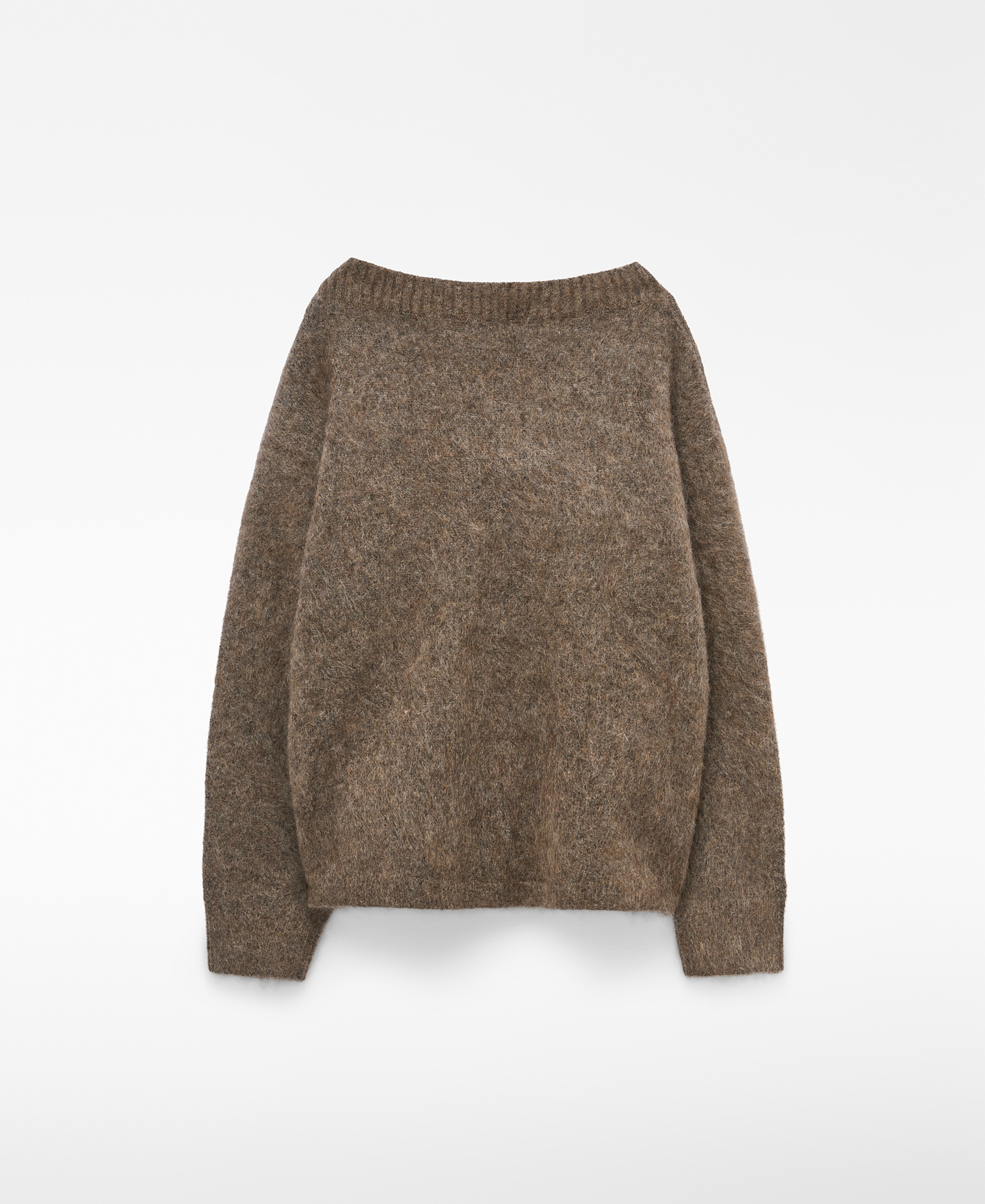 Mohair blend wide V-neck sweater image number 7
