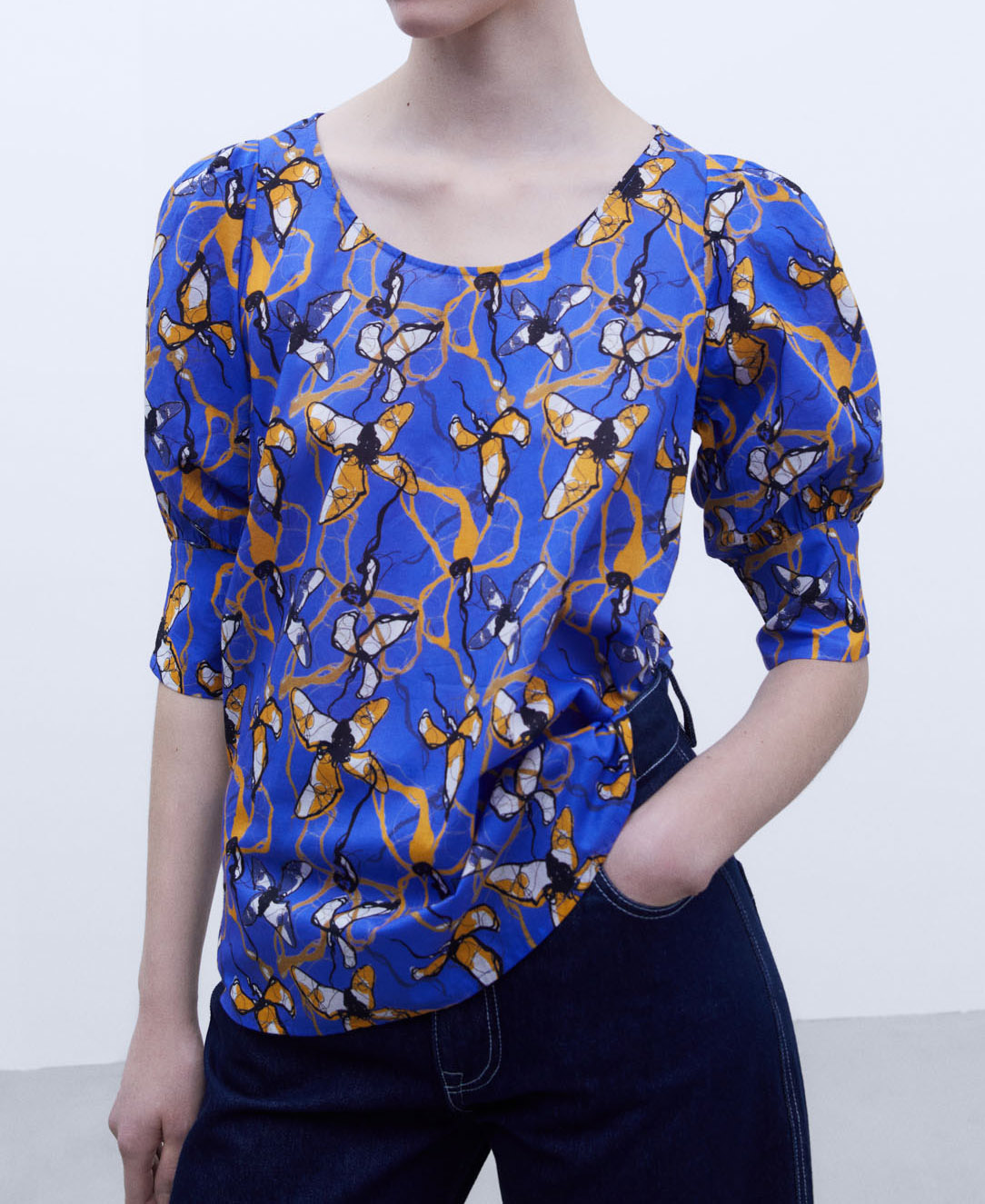 Floral print cotton shirt image number 0