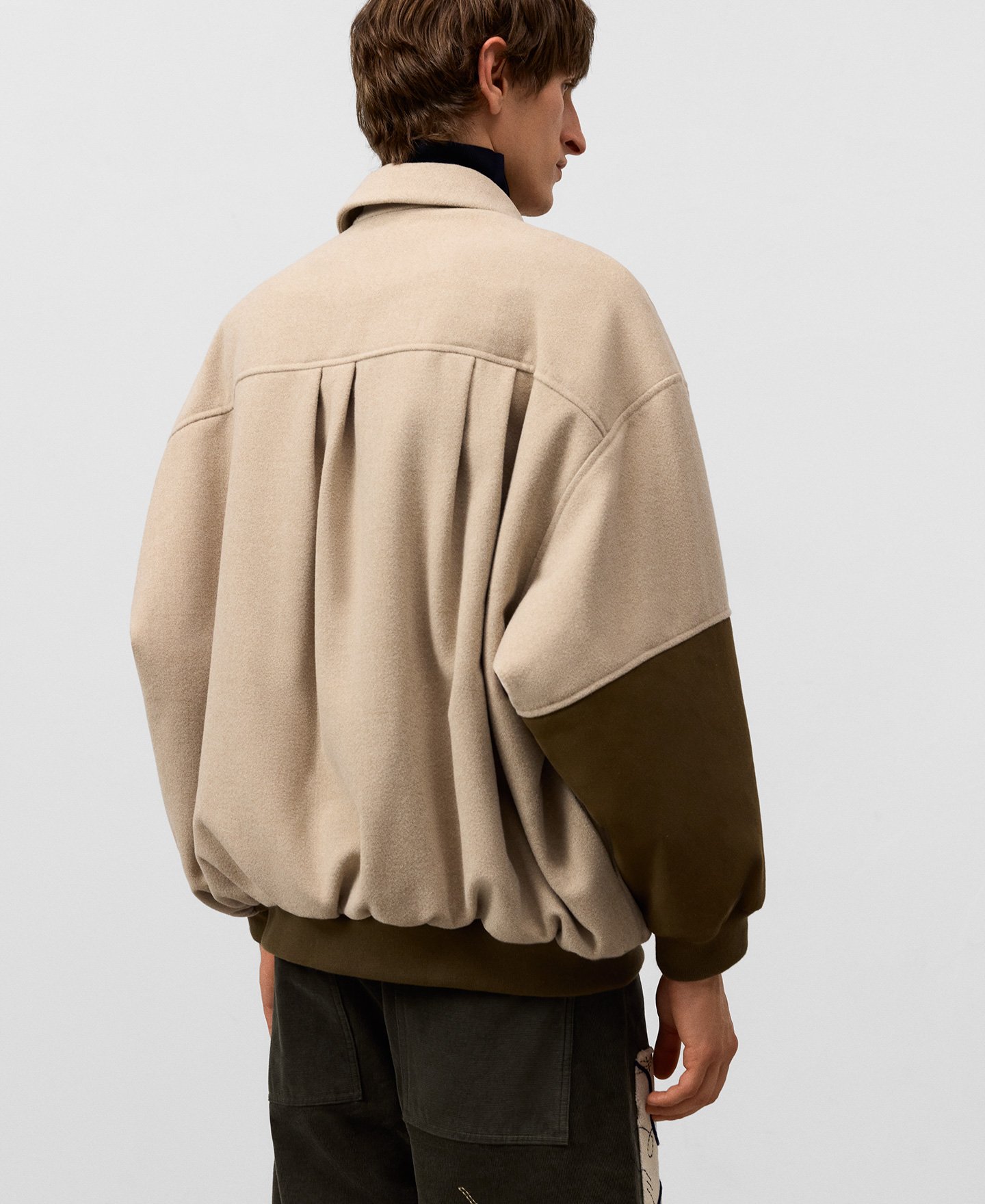Mixed-fabric bomber man image number 2