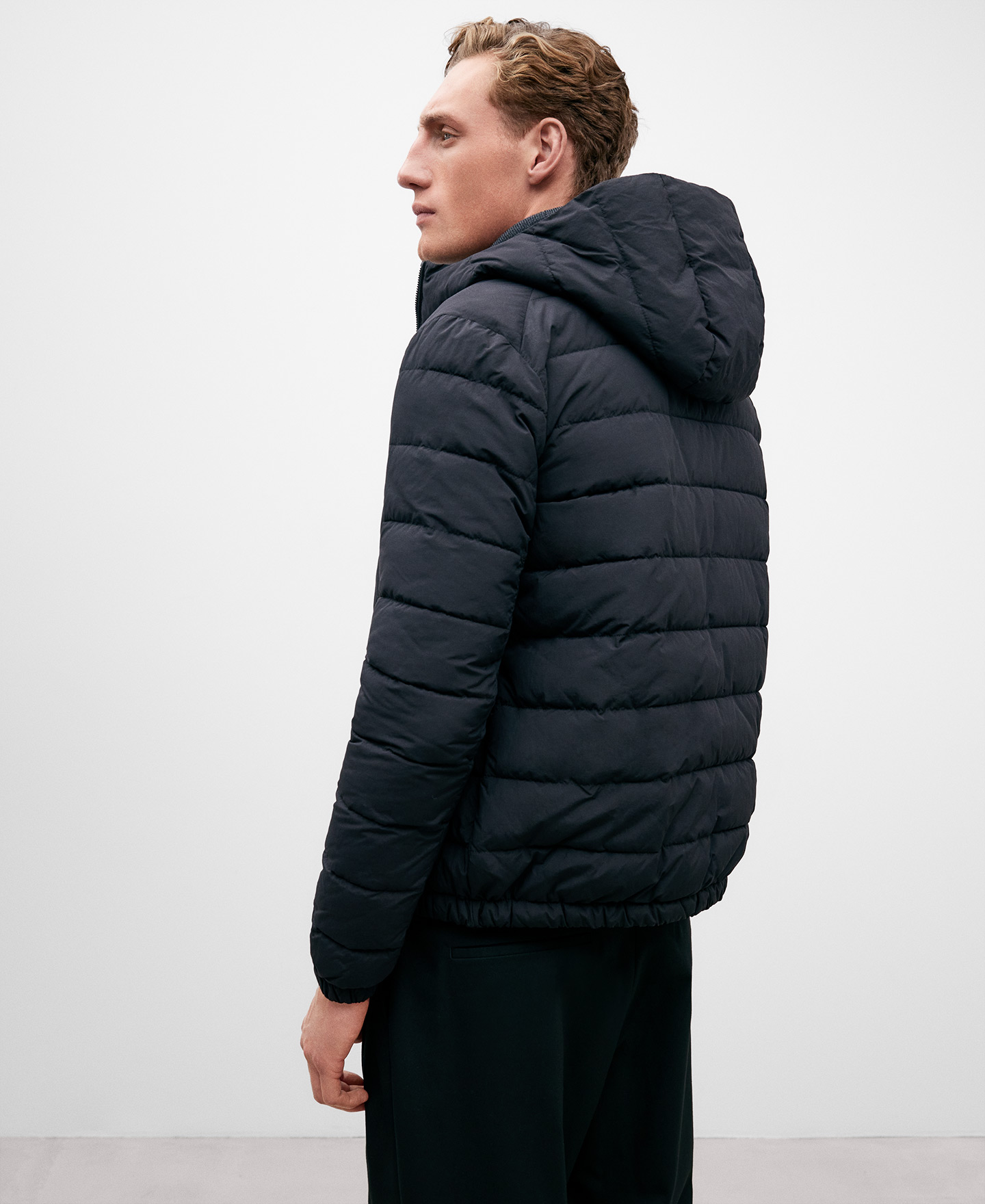 Black nylon jacket for men image number 2