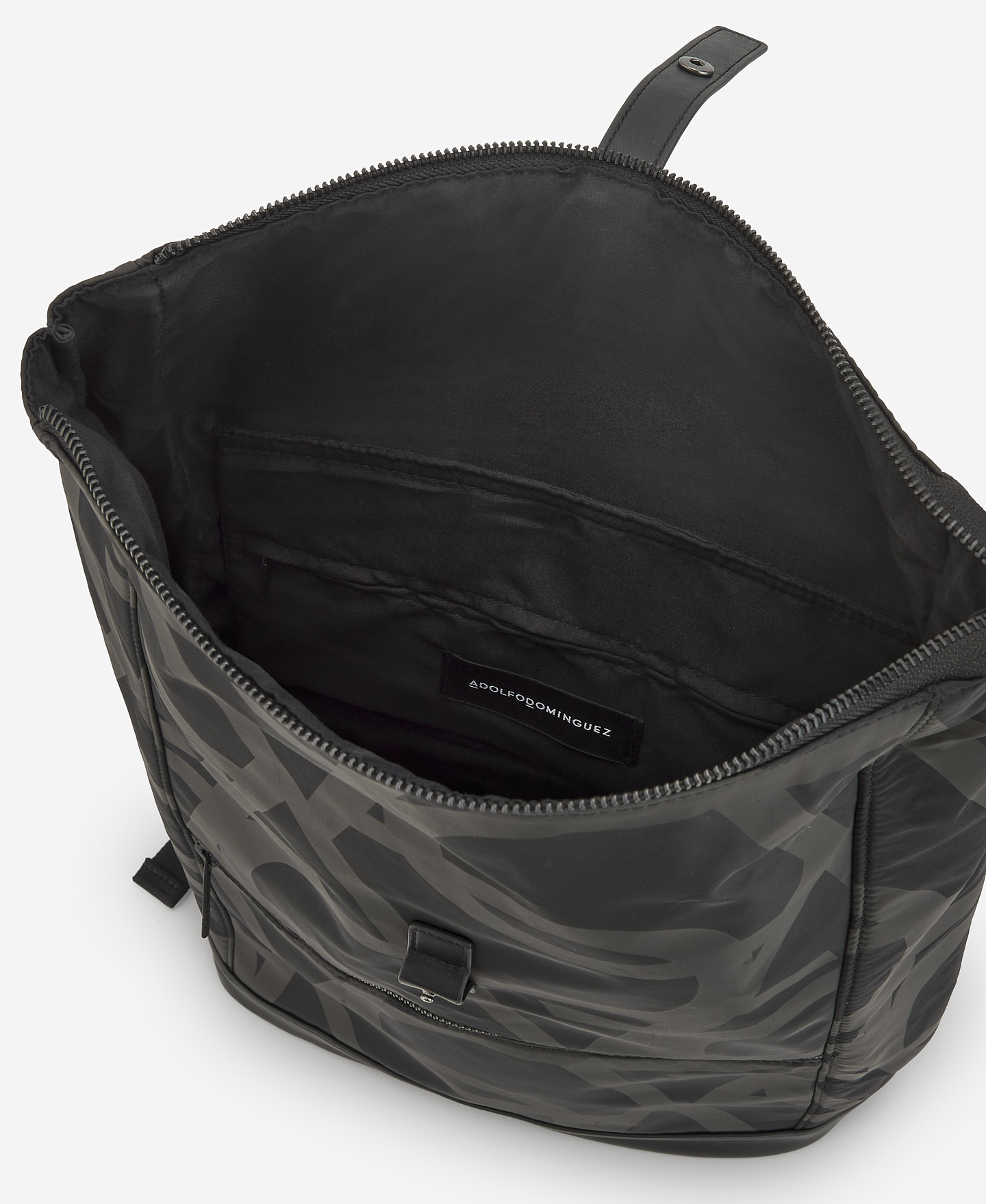 Black monogram print backpack image number 2