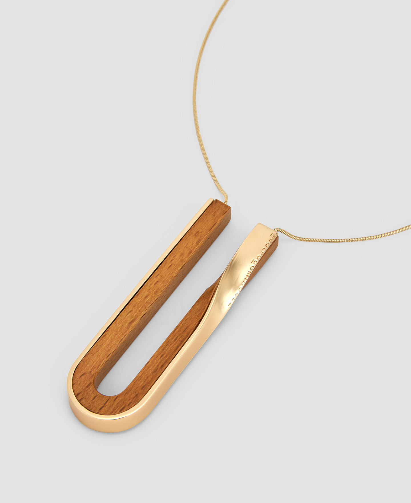 Wood and zinc twist pendant image number 1