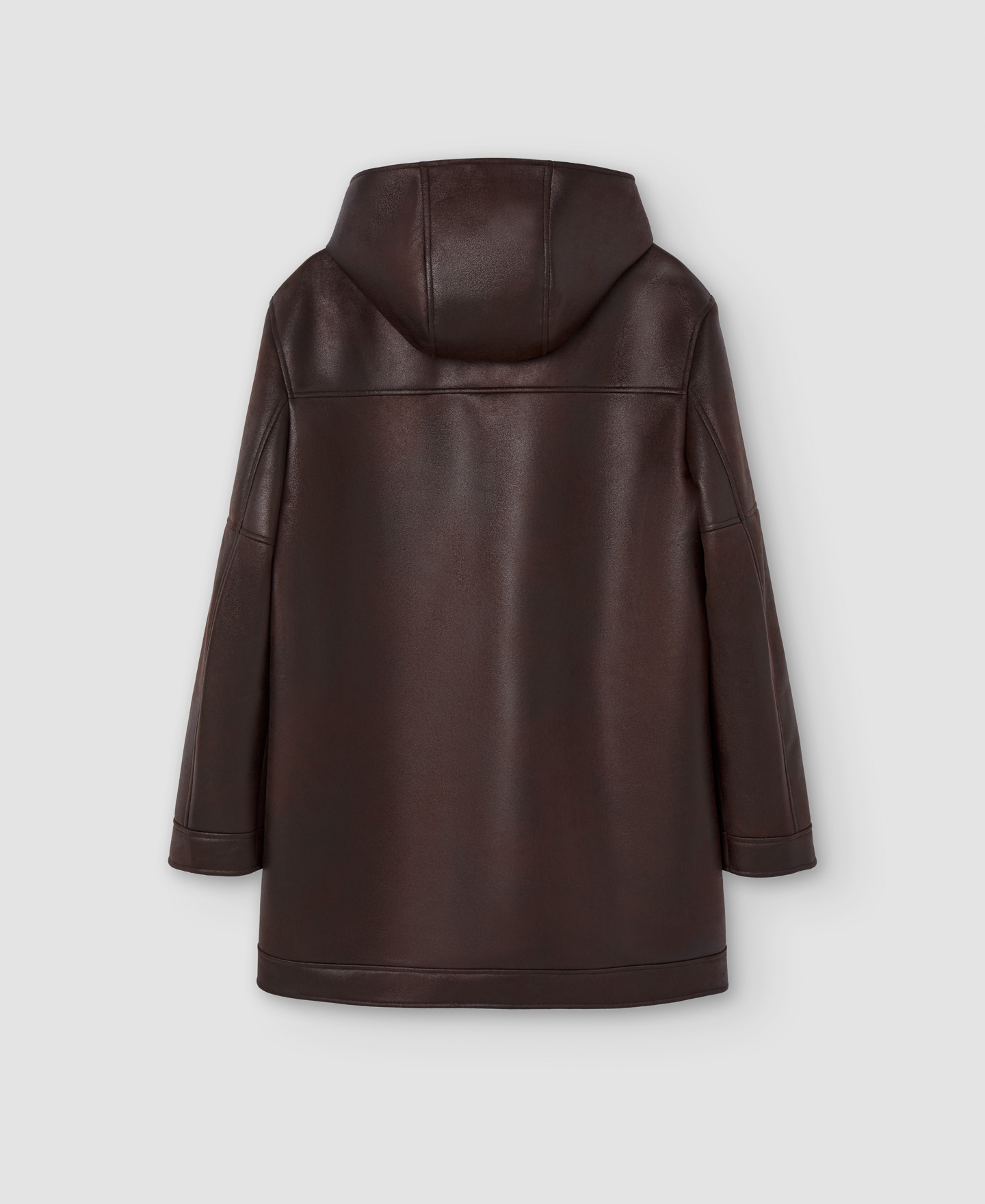 Hooded leather texture coat image number 5