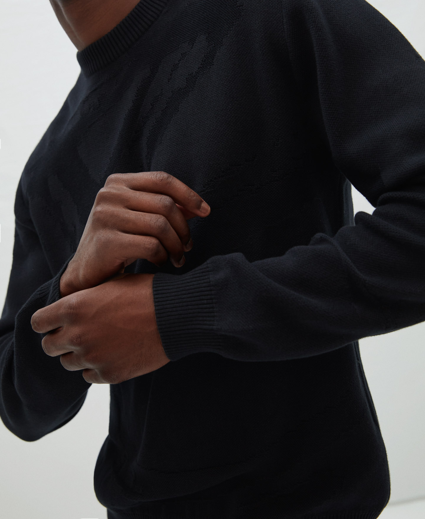 Cotton plated knit sweater image number 3
