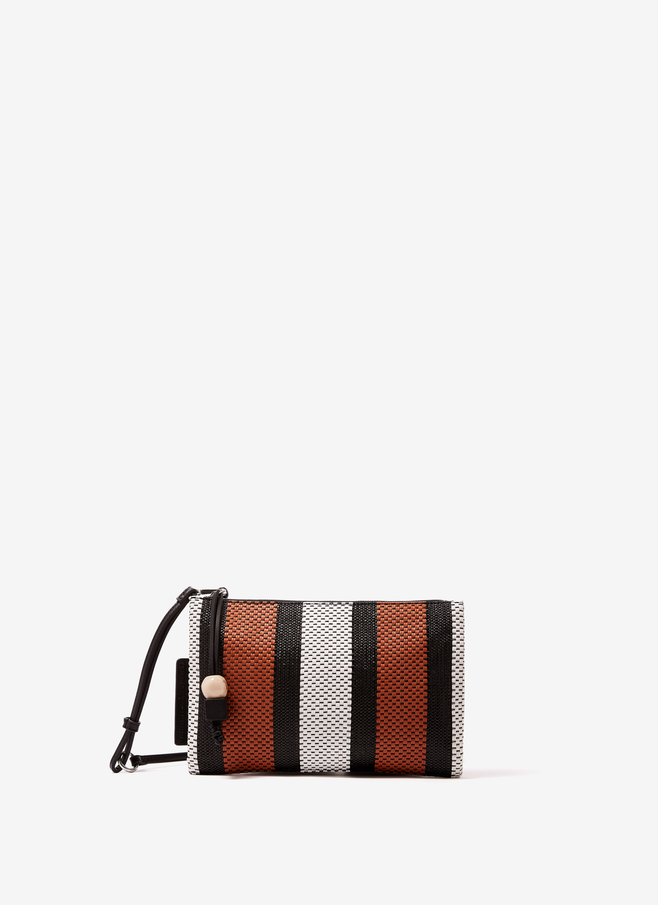 Clutch de rayas en efecto rafia image number 0