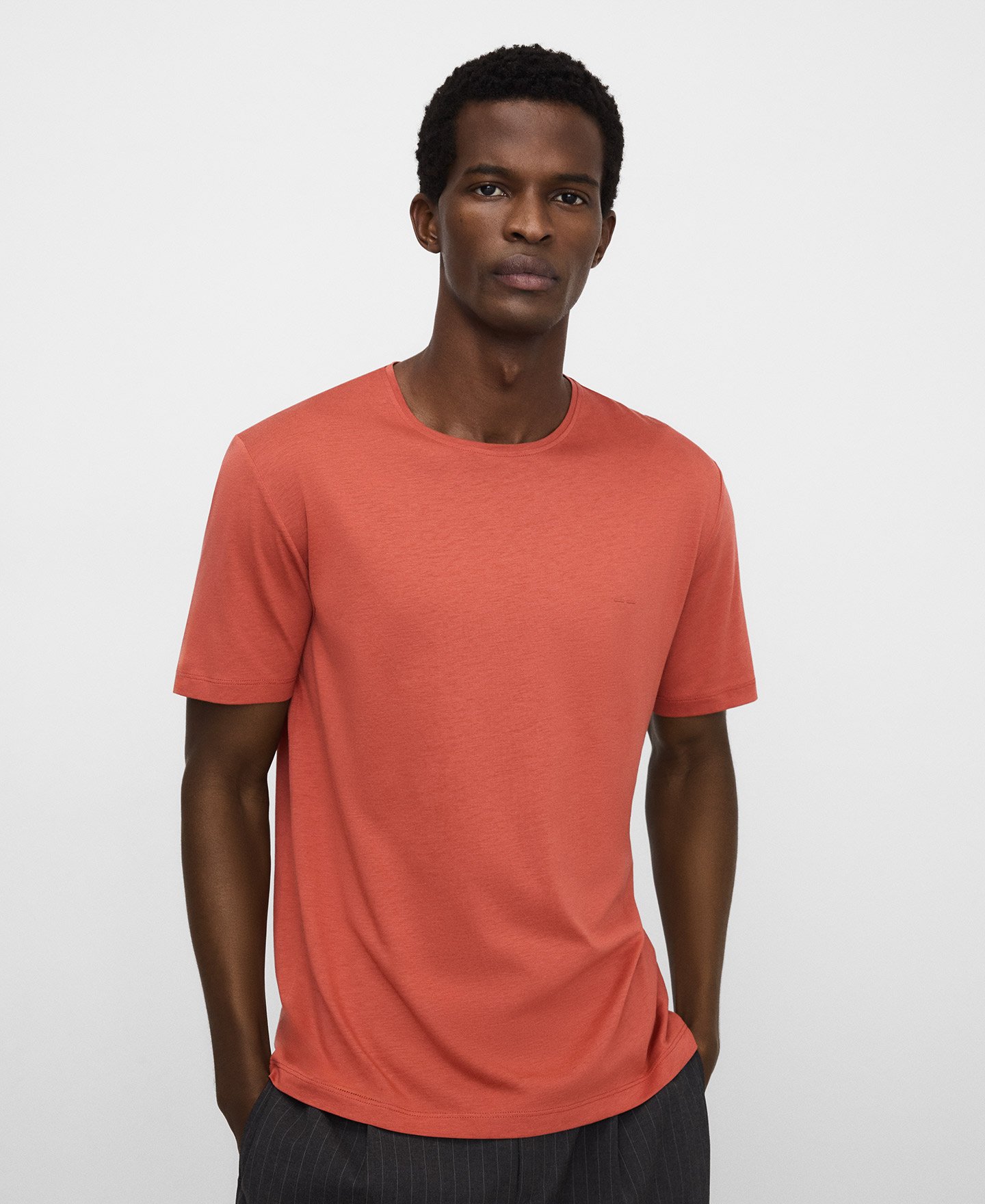 T-Shirt mit normaler Passform aus Lyocell und Baumwolle image number 0