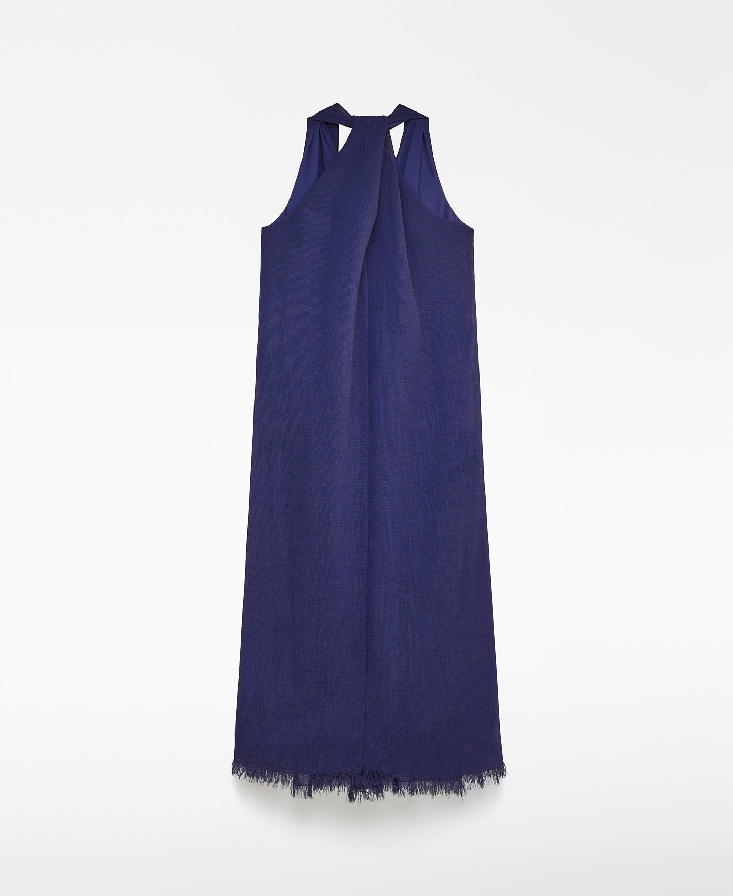 Frayed hem blue dress woman image number 5