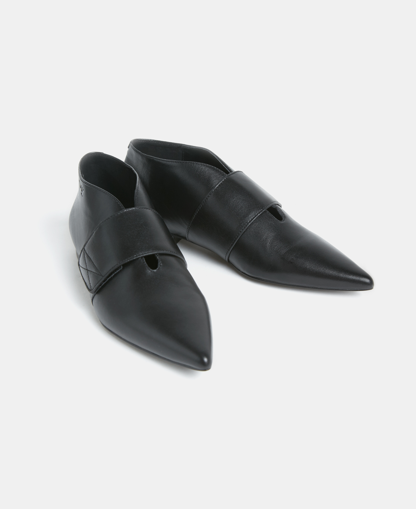 Velcro closure ankle boots in leather image number 1