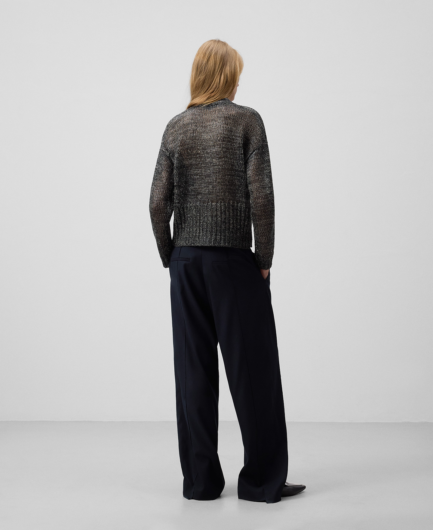 Short marled knit jacket woman image number 2