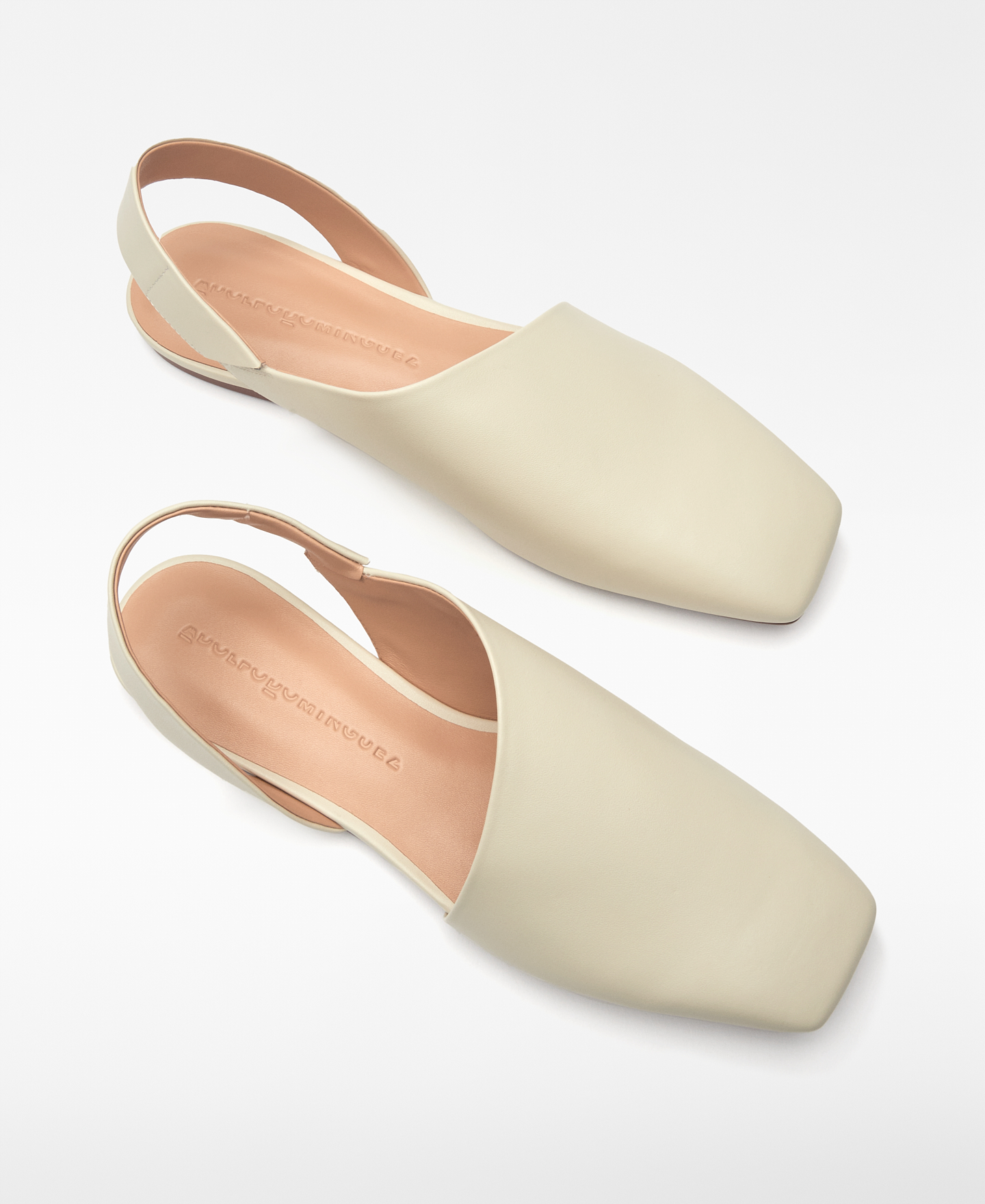 Leather slingback flat woman image number 1
