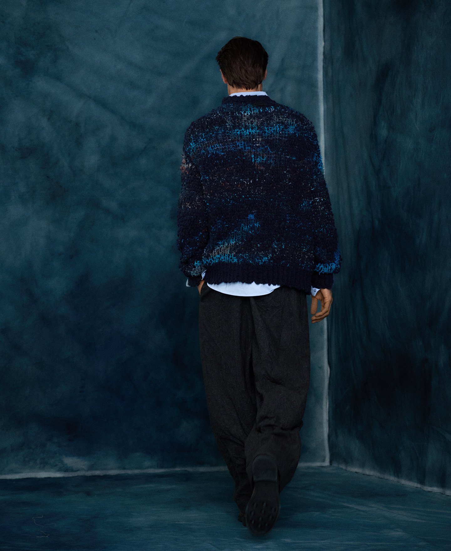 Jersey punto jacquard textura hombre image number 1