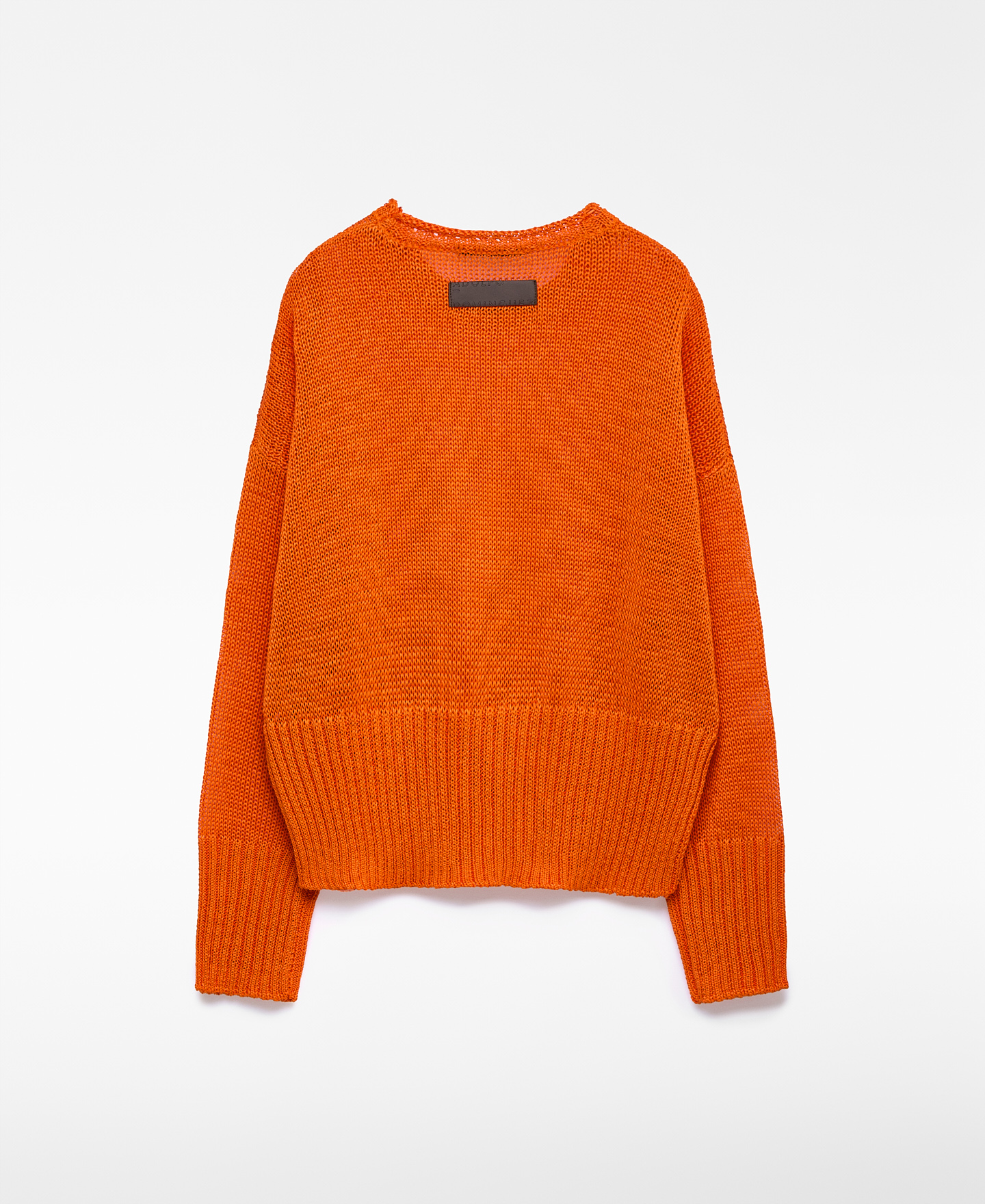 Open knitted crew neck sweater woman image number 5