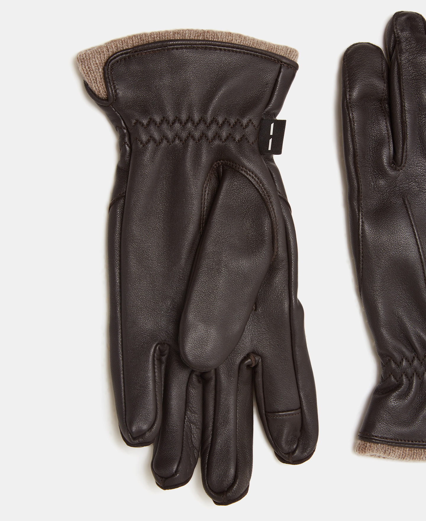Gants en cuir avec intérieur en maille image number 1