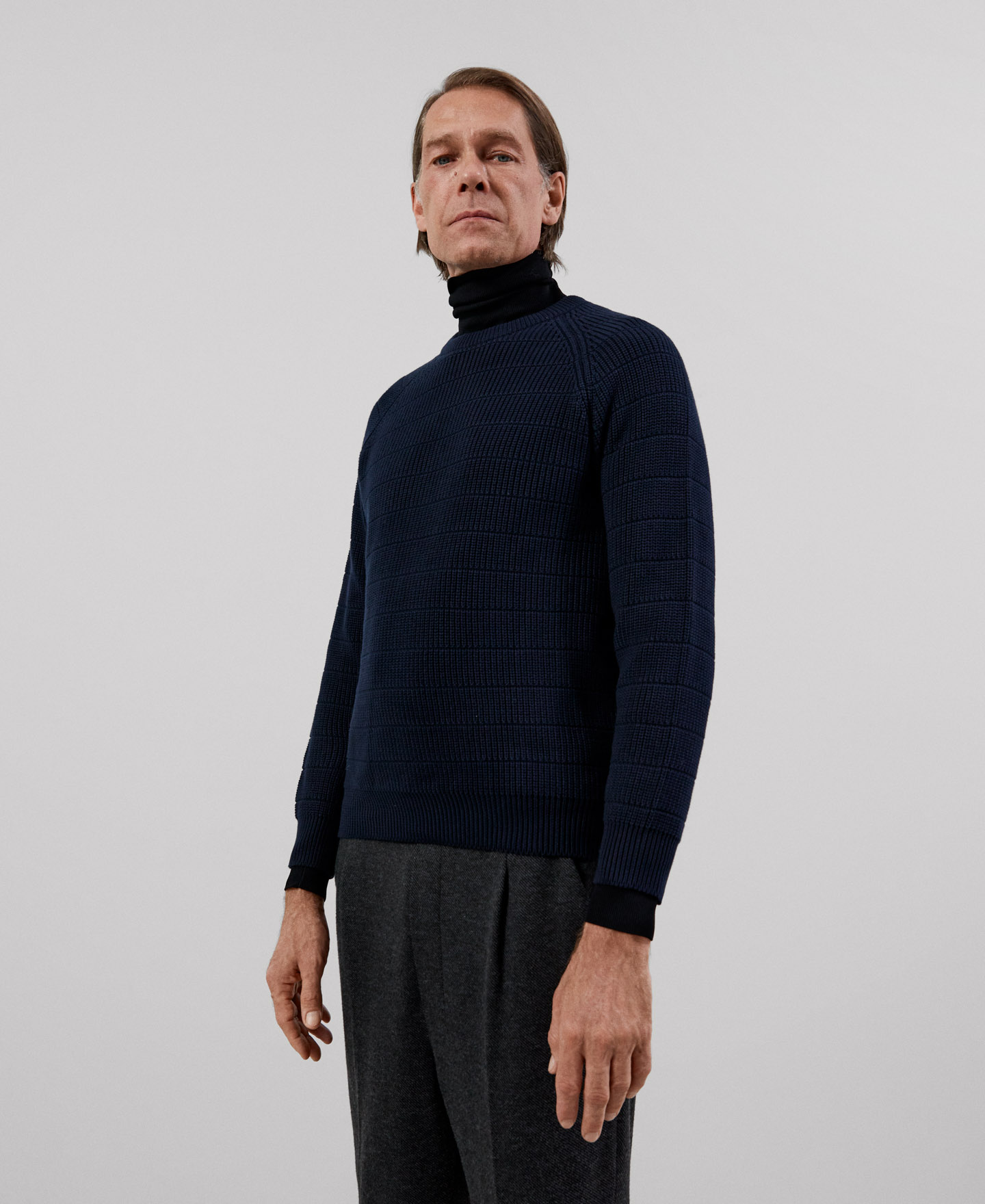 Crew neck organic cotton sweater image number 0