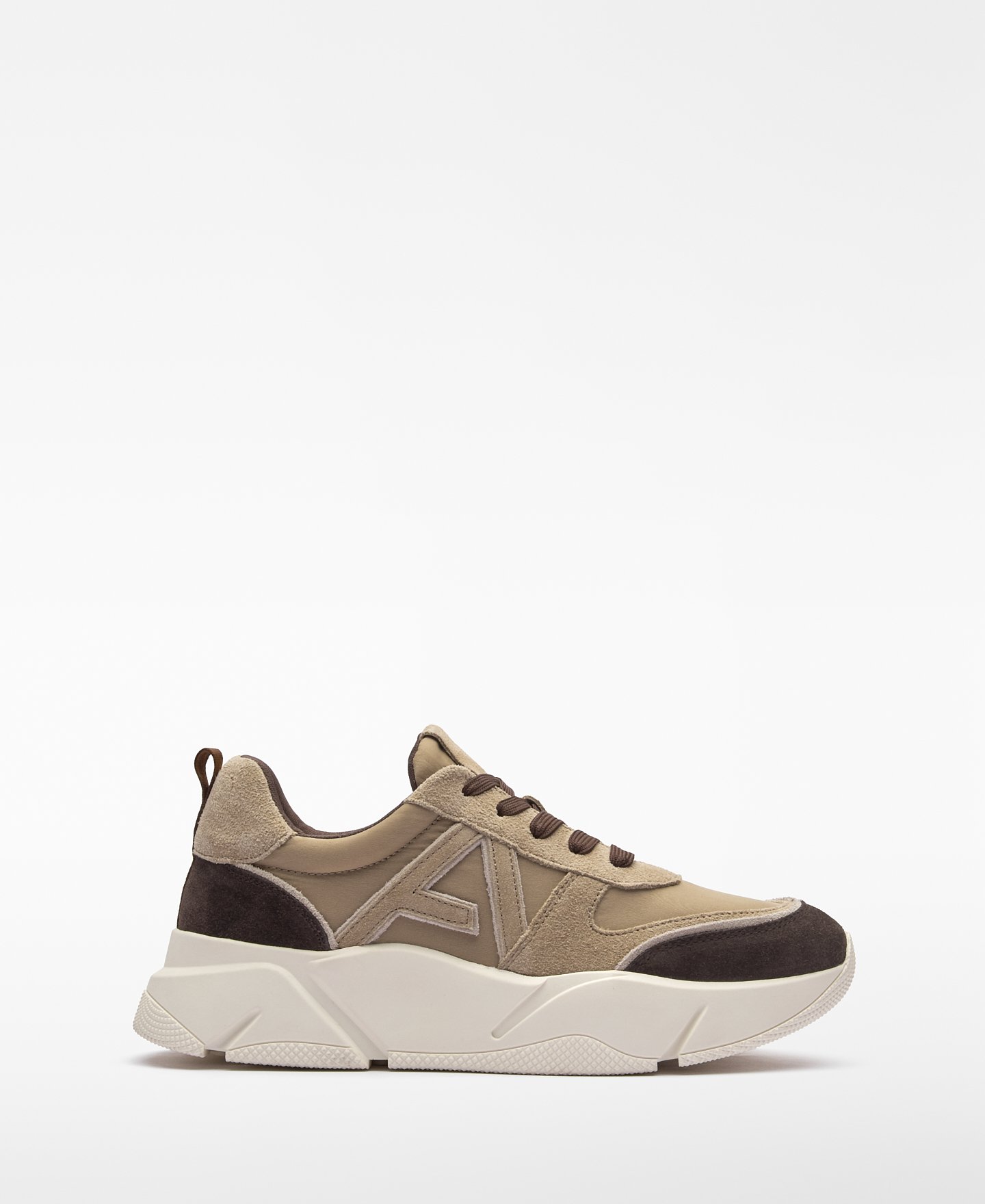 Suede and nylon platform sneaker woman image number 0