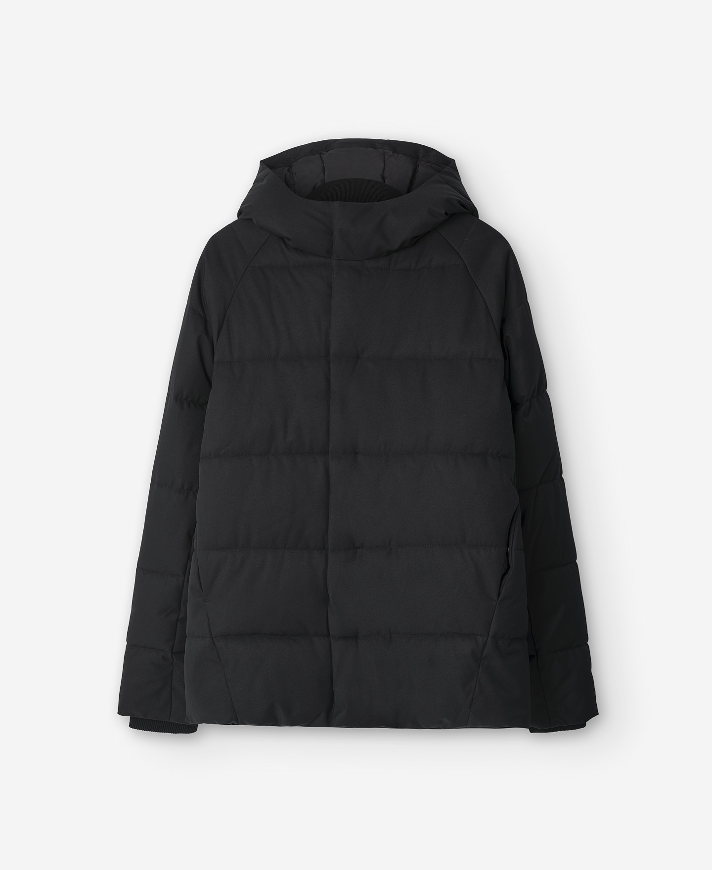 Black puffer parka for men image number 4