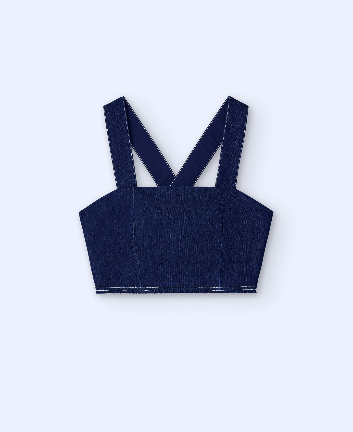 Denim top with contrasting stitching image number 0