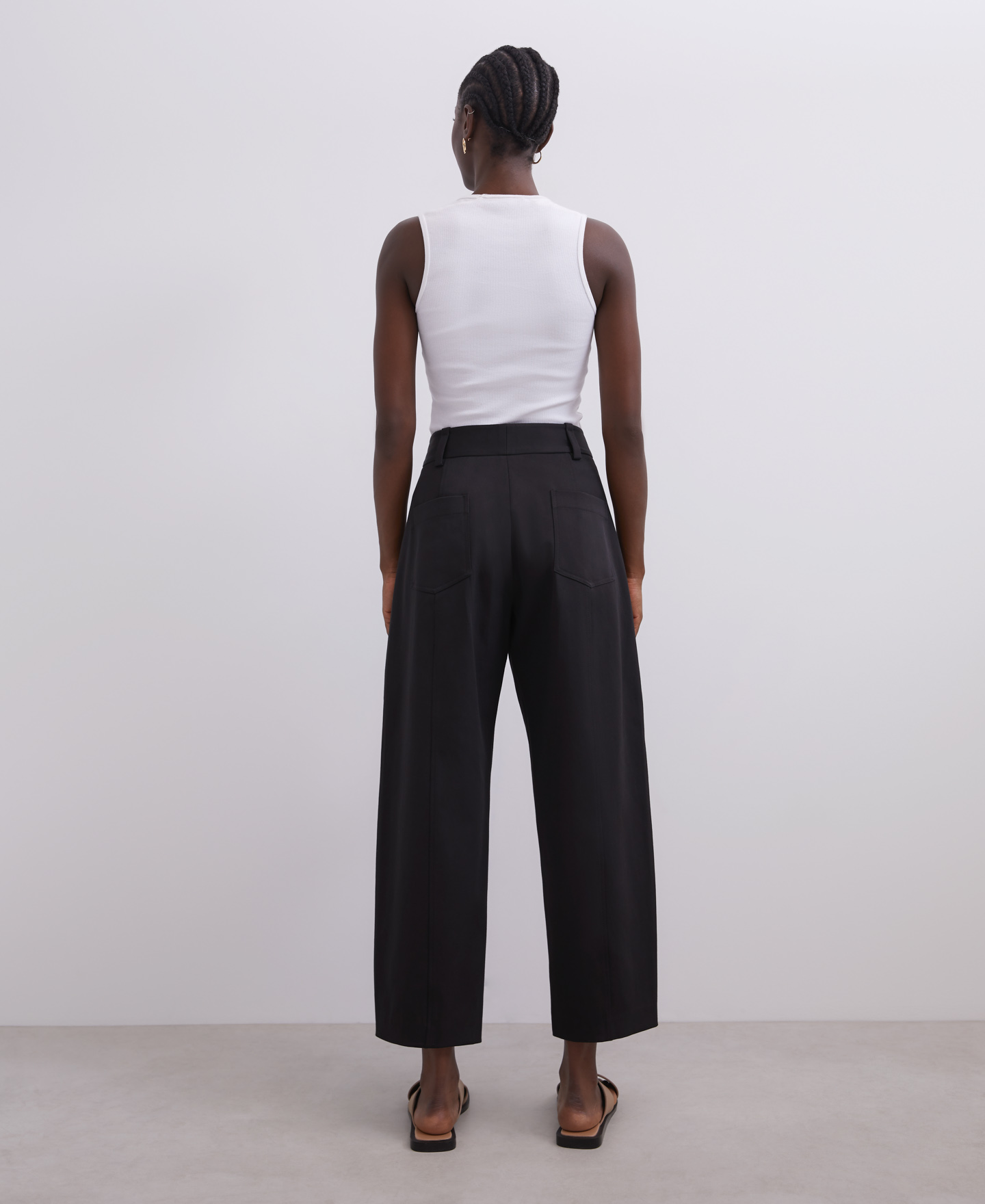 Ecru carrot cut trousers image number 1
