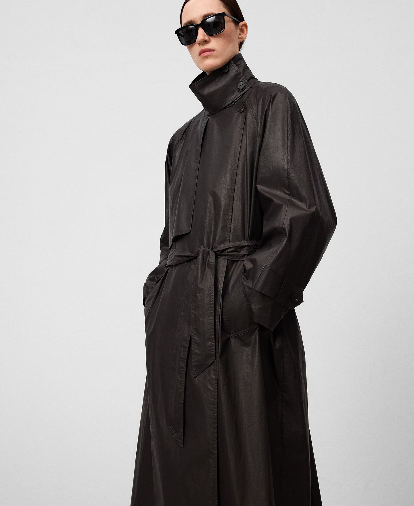 Organic cotton trench coat woman image number 5