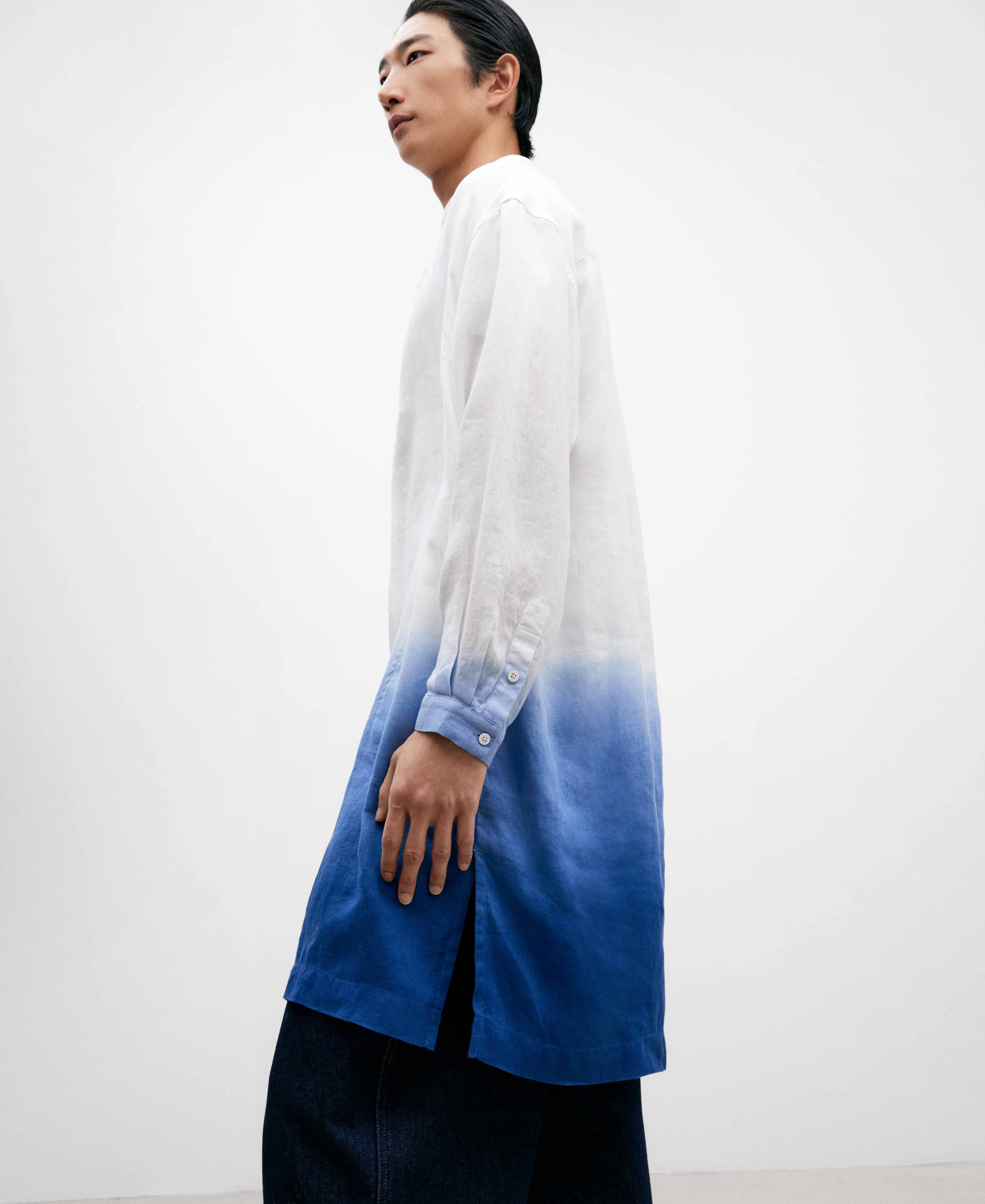 European linen Mandarin collar kaftan image number 3