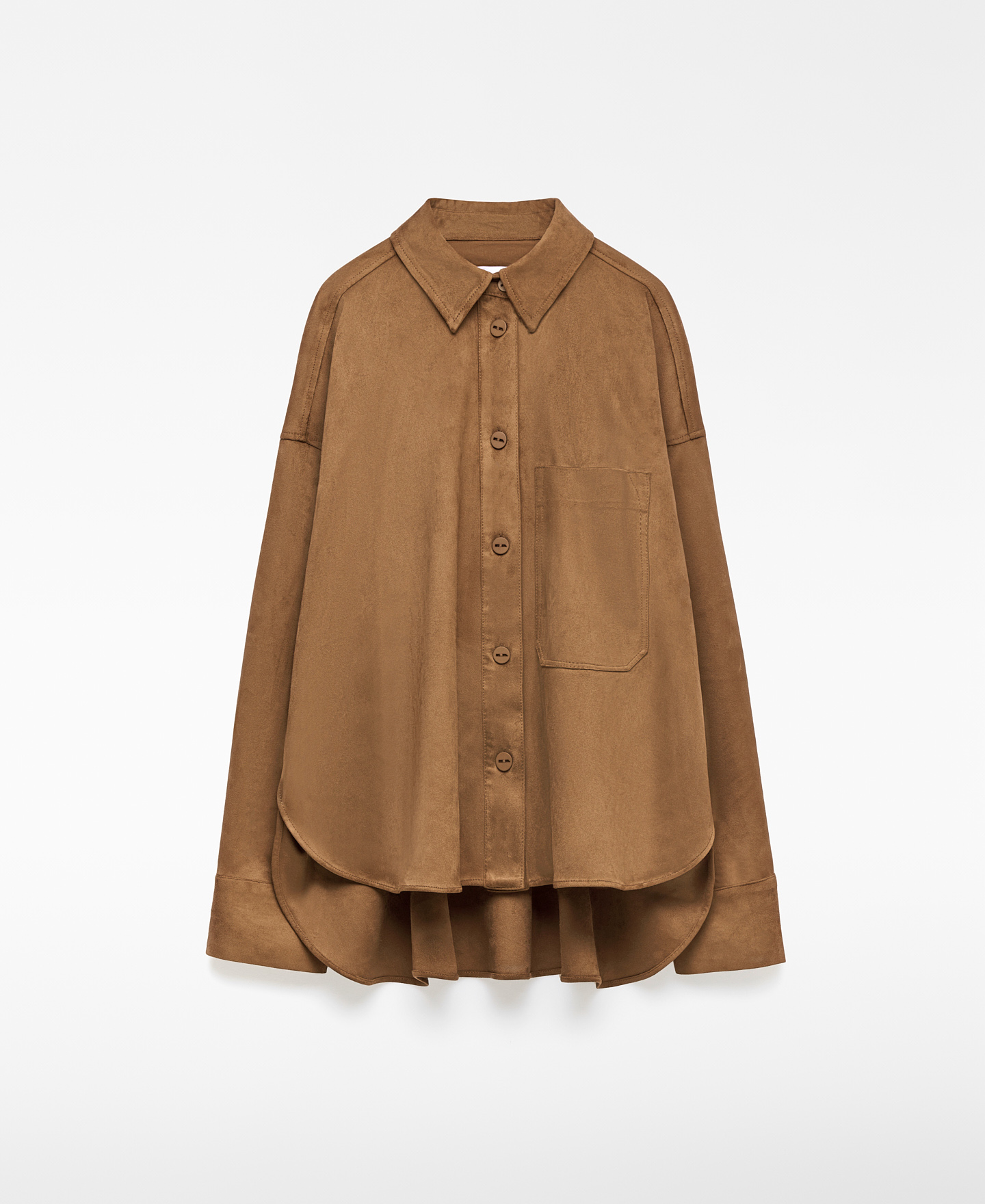 Faux suede overshirt woman image number 4