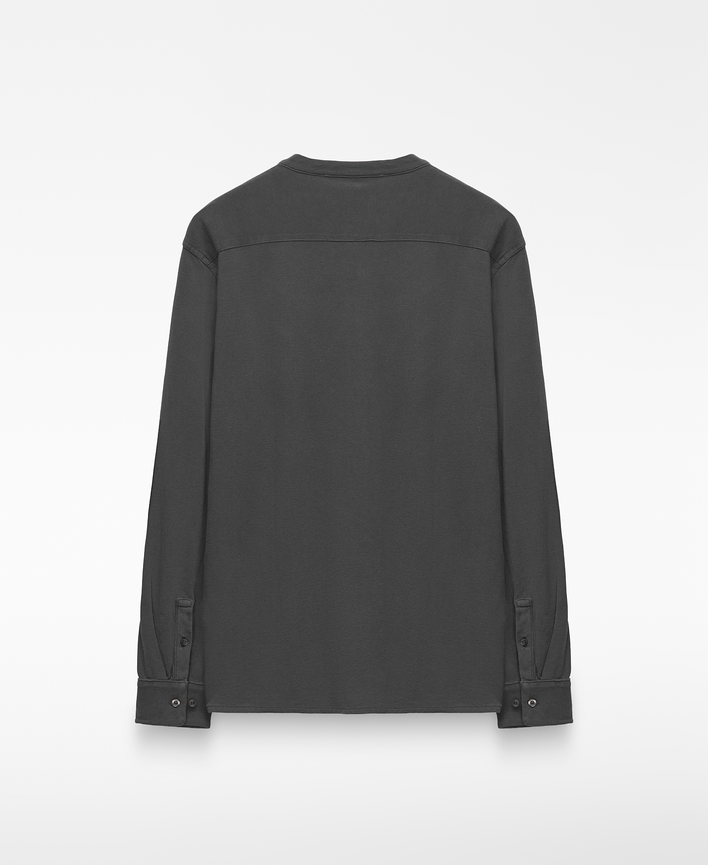 Jersey mandarin collar shirt image number 1