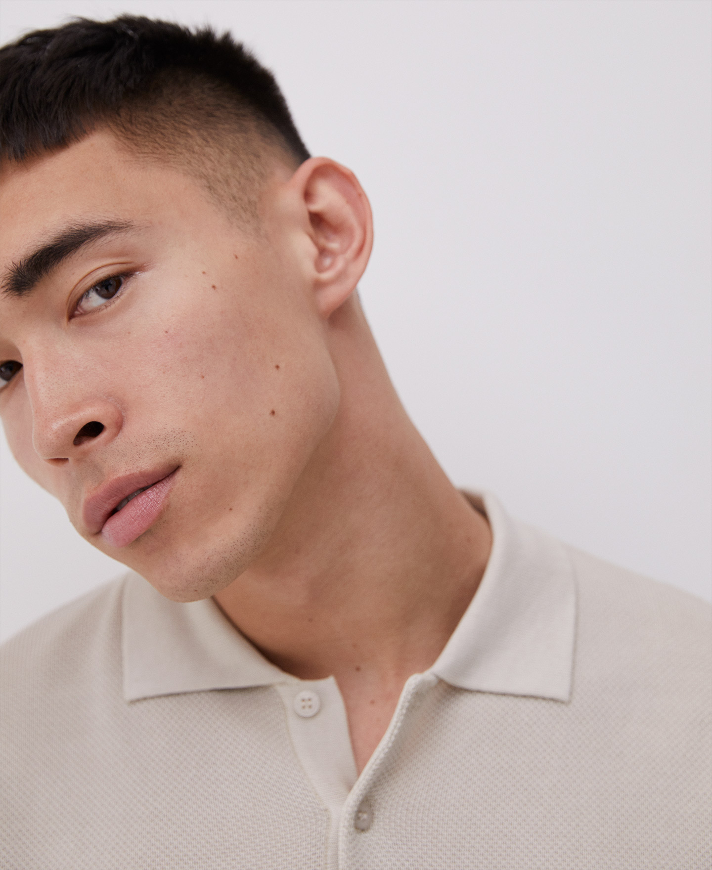 Cotton and viscose polo shirt image number 2