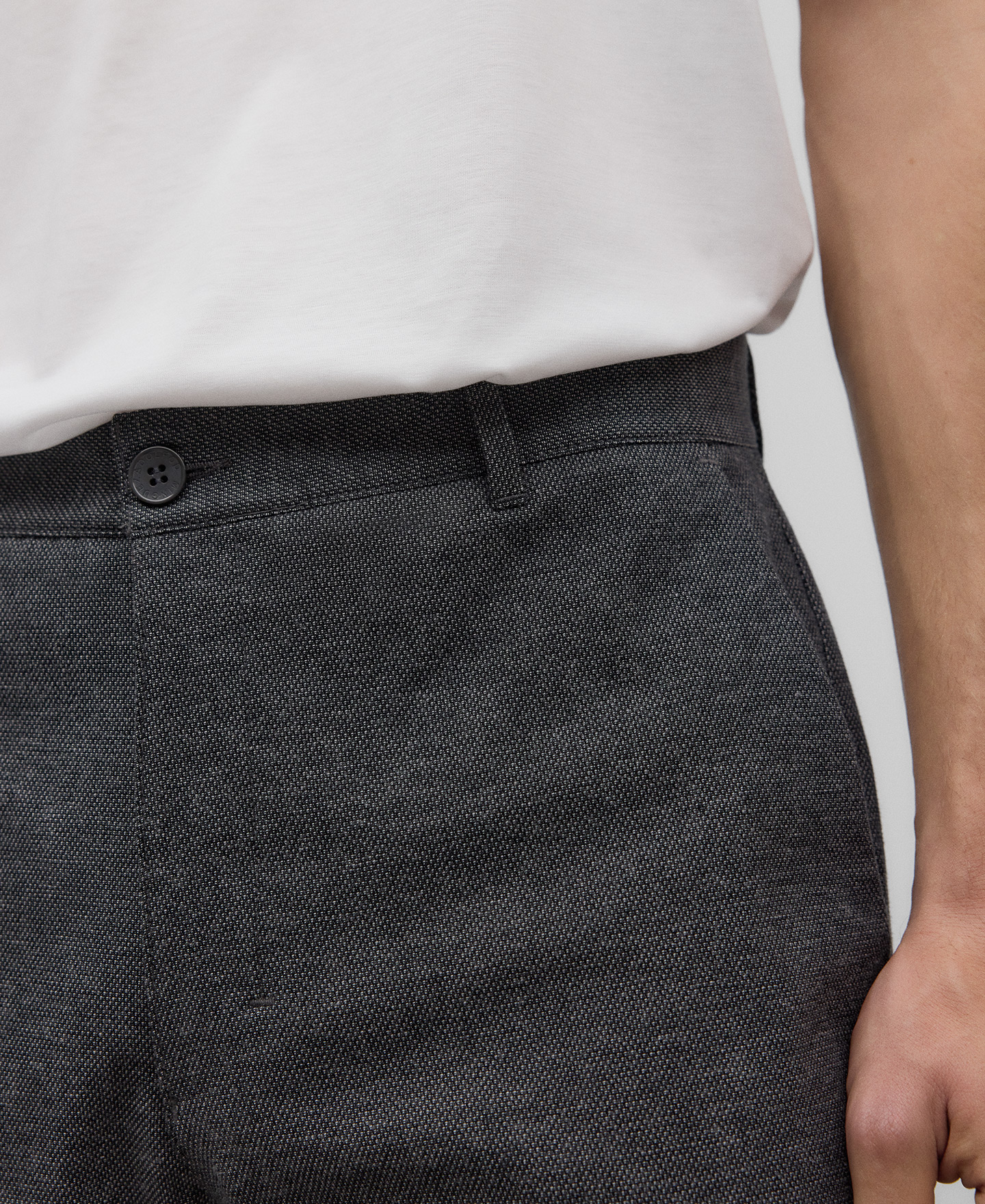 Microtextured chino trousers man image number 3