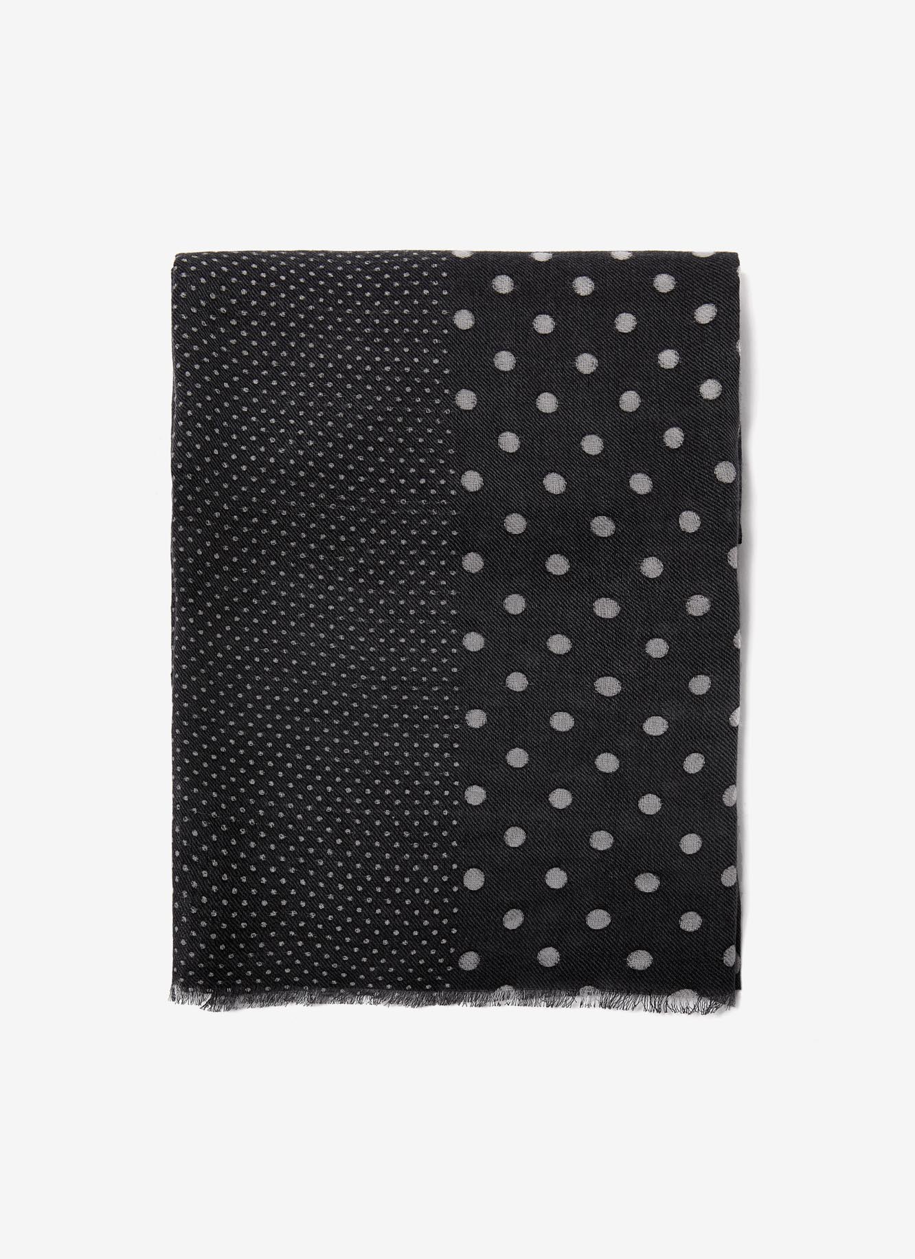 Wool and cotton foulard with polka dots image number 0