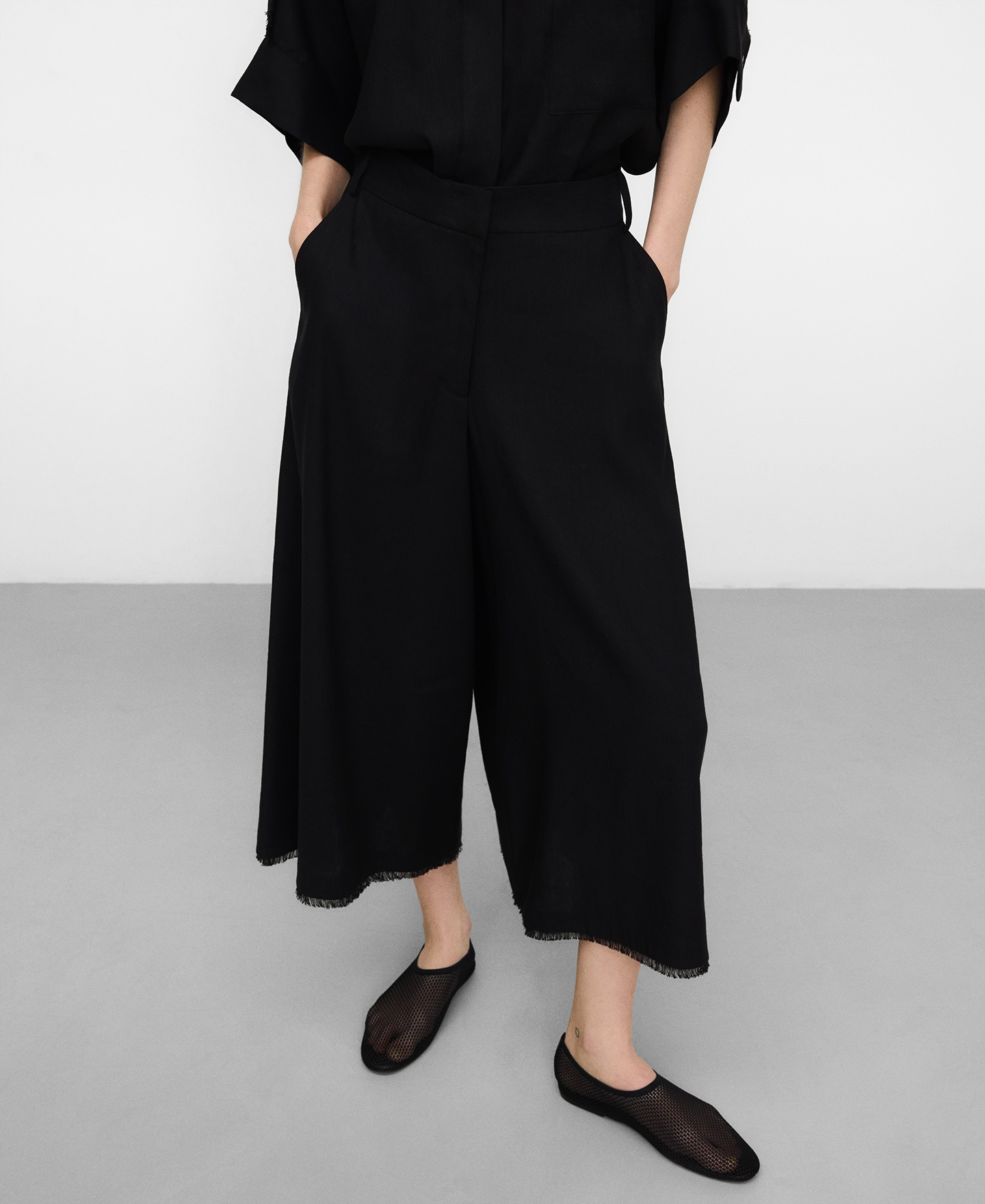 Fringed culotte trousers image number 0